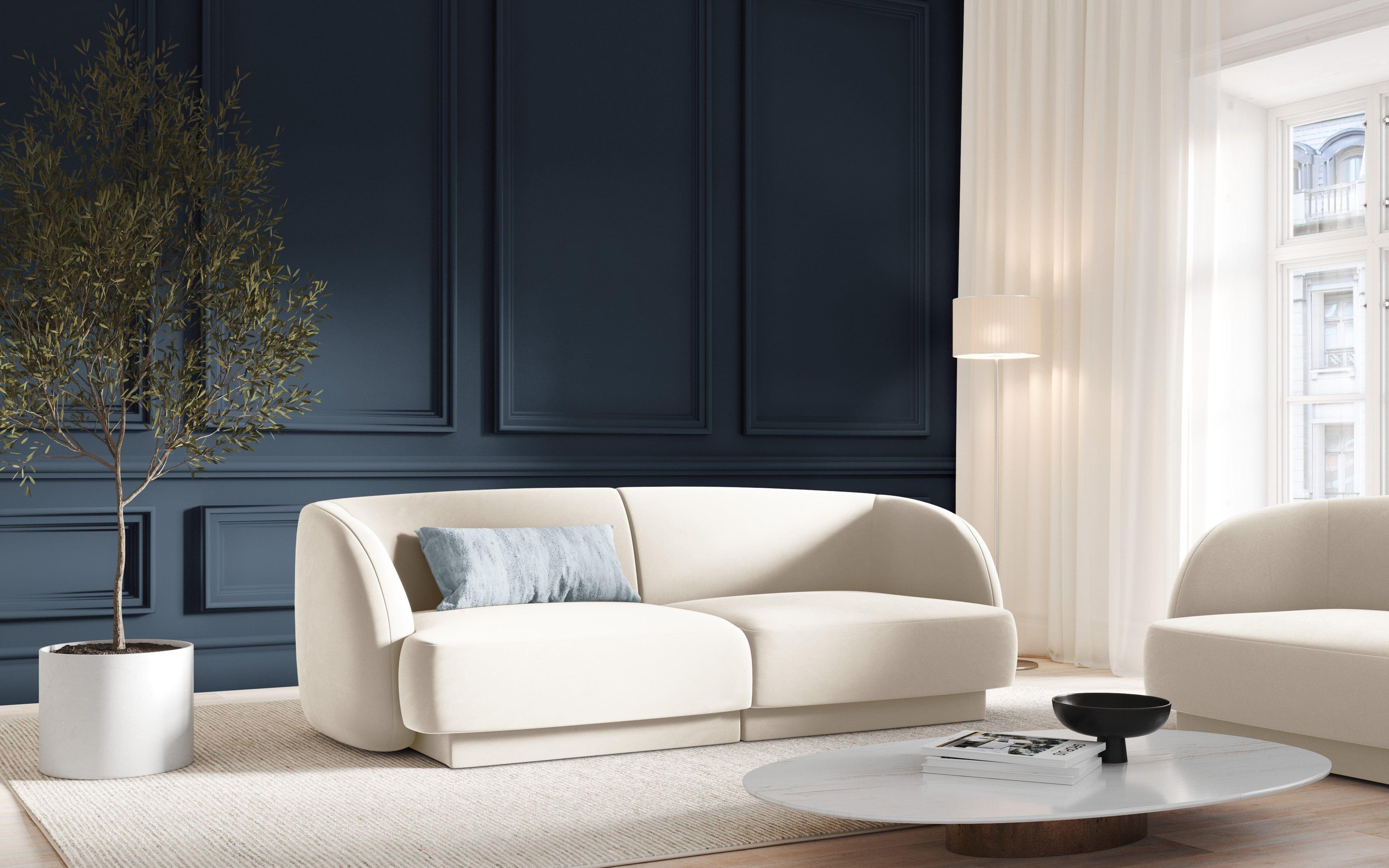 Sofa aksamitna 2-osobowa MILEY beżowy Micadoni    Eye on Design