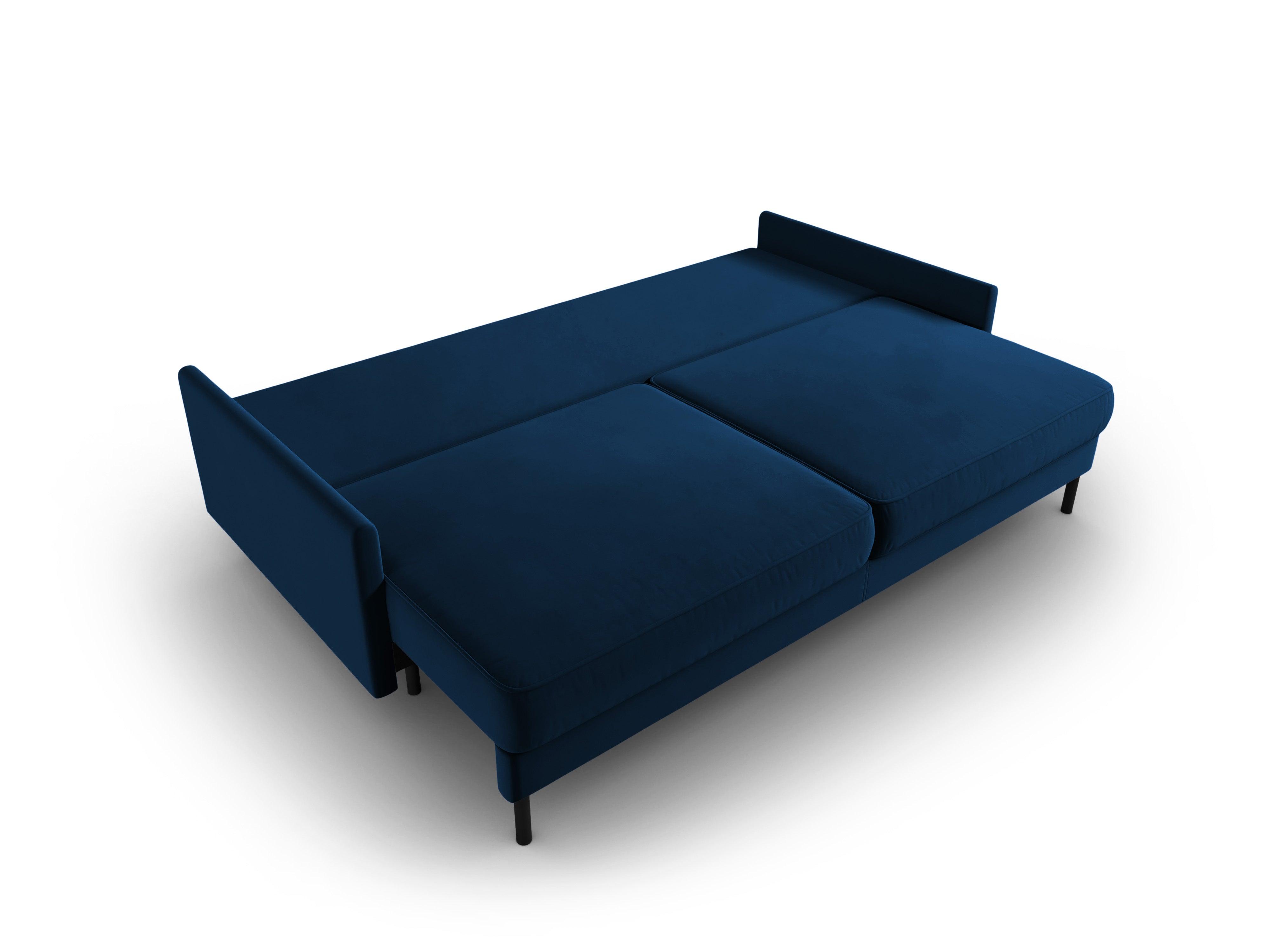 Sofa aksamitna z funkcją spania SCOTT granat królewski Micadoni    Eye on Design