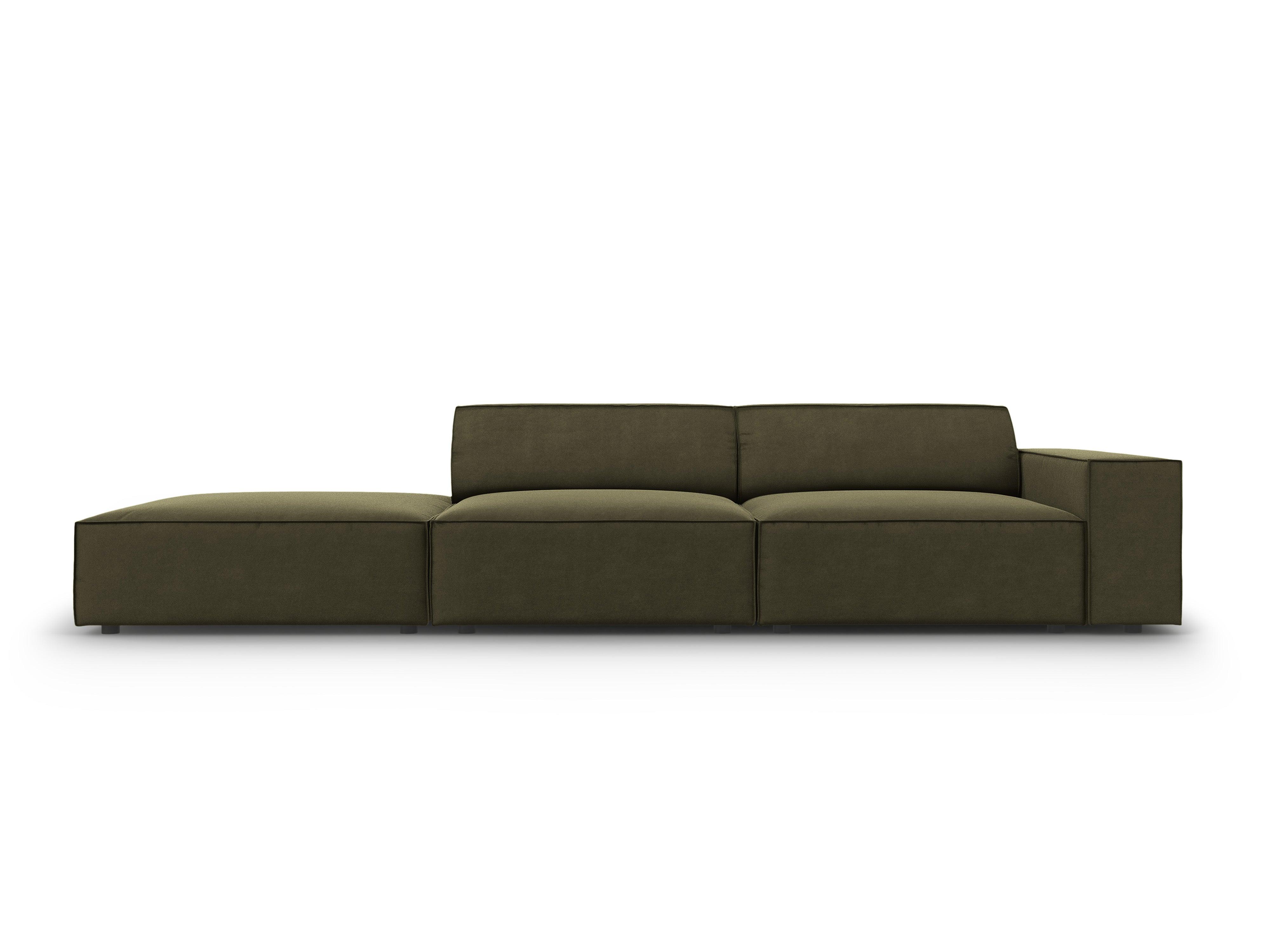 Sofa aksamitna lewostronna 3-osobowa JODIE zielony Micadoni    Eye on Design