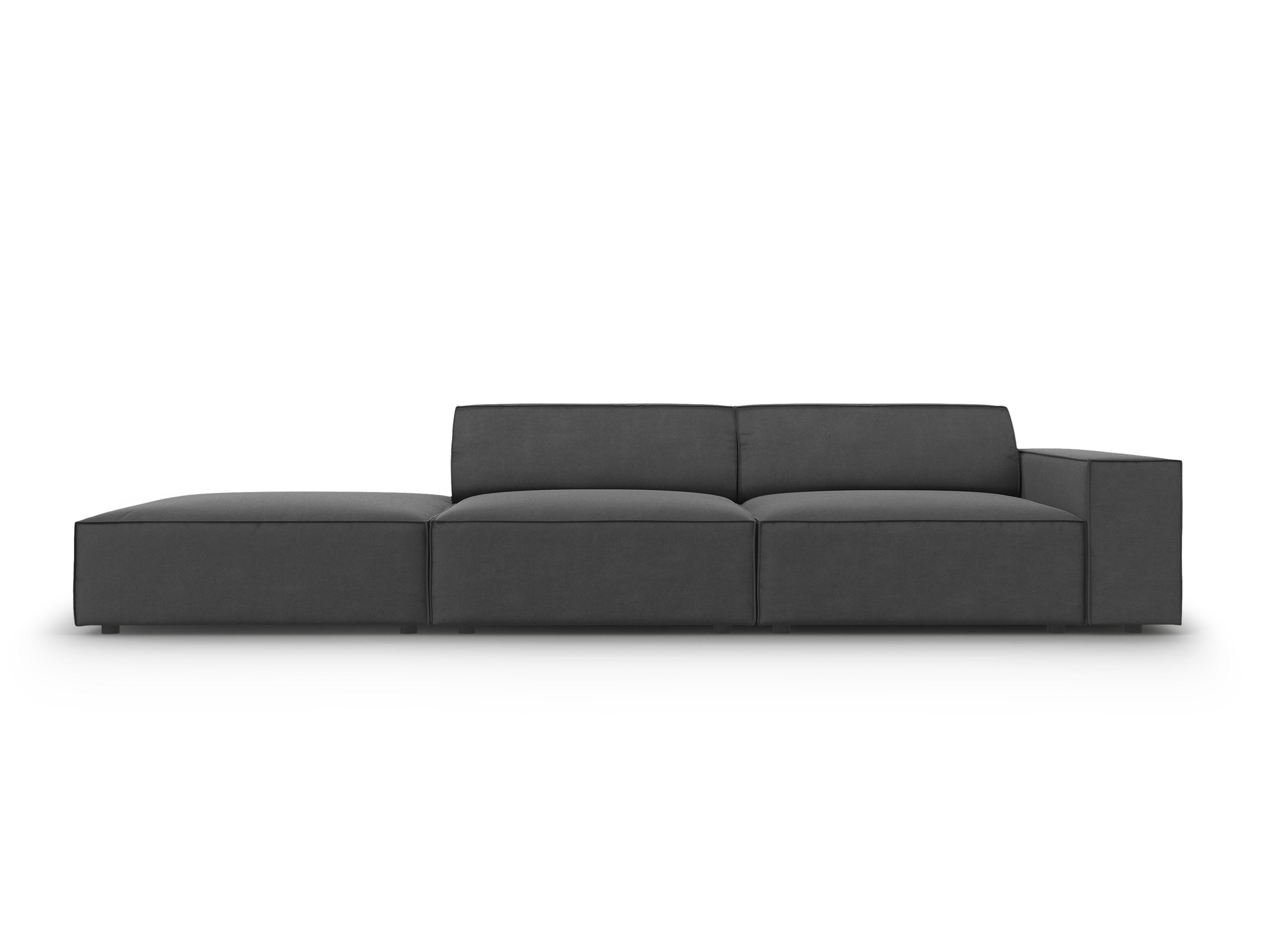 Sofa aksamitna lewostronna 3-osobowa JODIE ciemnoszary Micadoni    Eye on Design