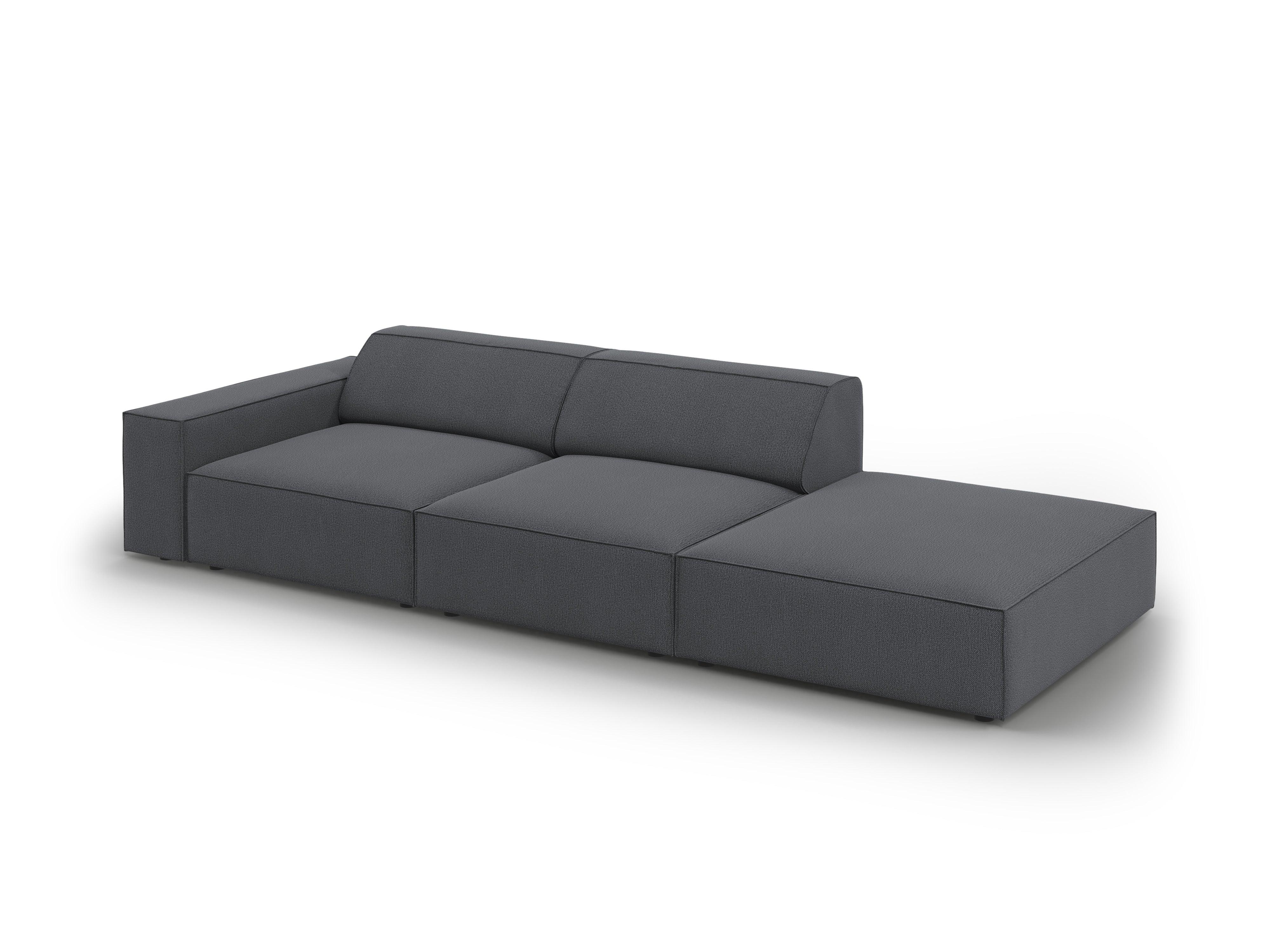 Sofa prawostronna 3-osobowa JODIE ciemnoszary Micadoni    Eye on Design