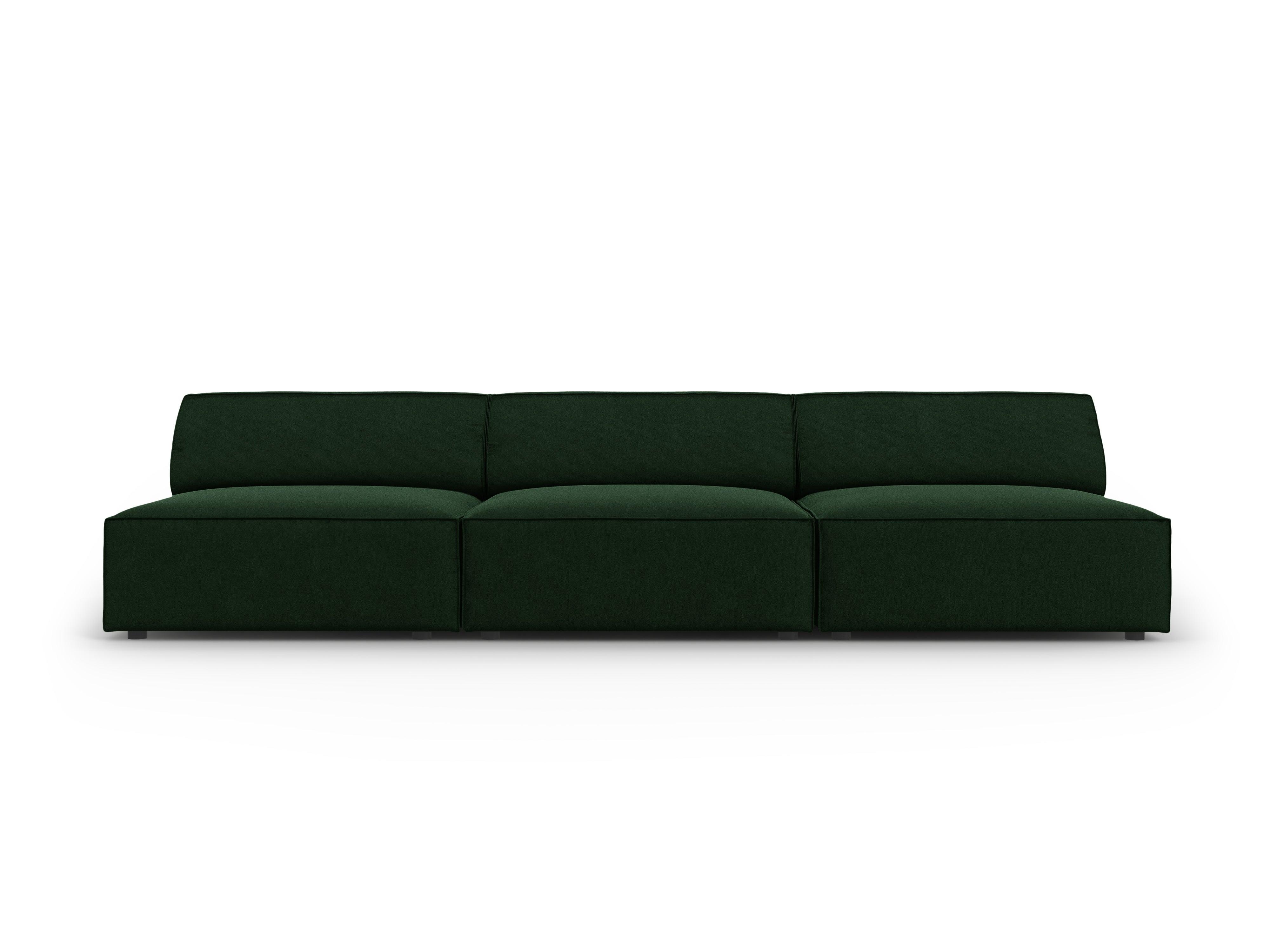 Sofa aksamitna 3-osobowa otwarta JODIE butelkowa zieleń – Micadoni