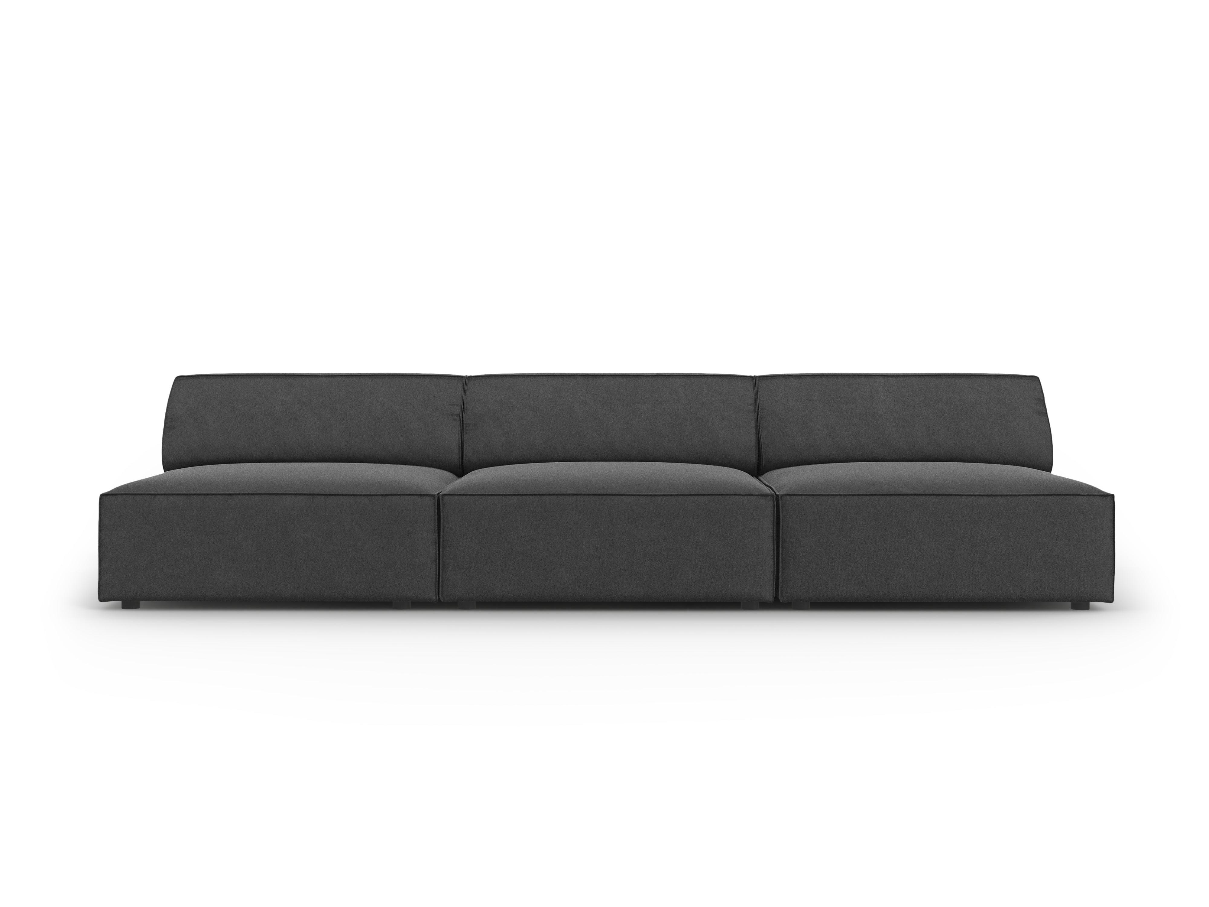 Sofa aksamitna 3-osobowa otwarta JODIE ciemnoszary – Micadoni