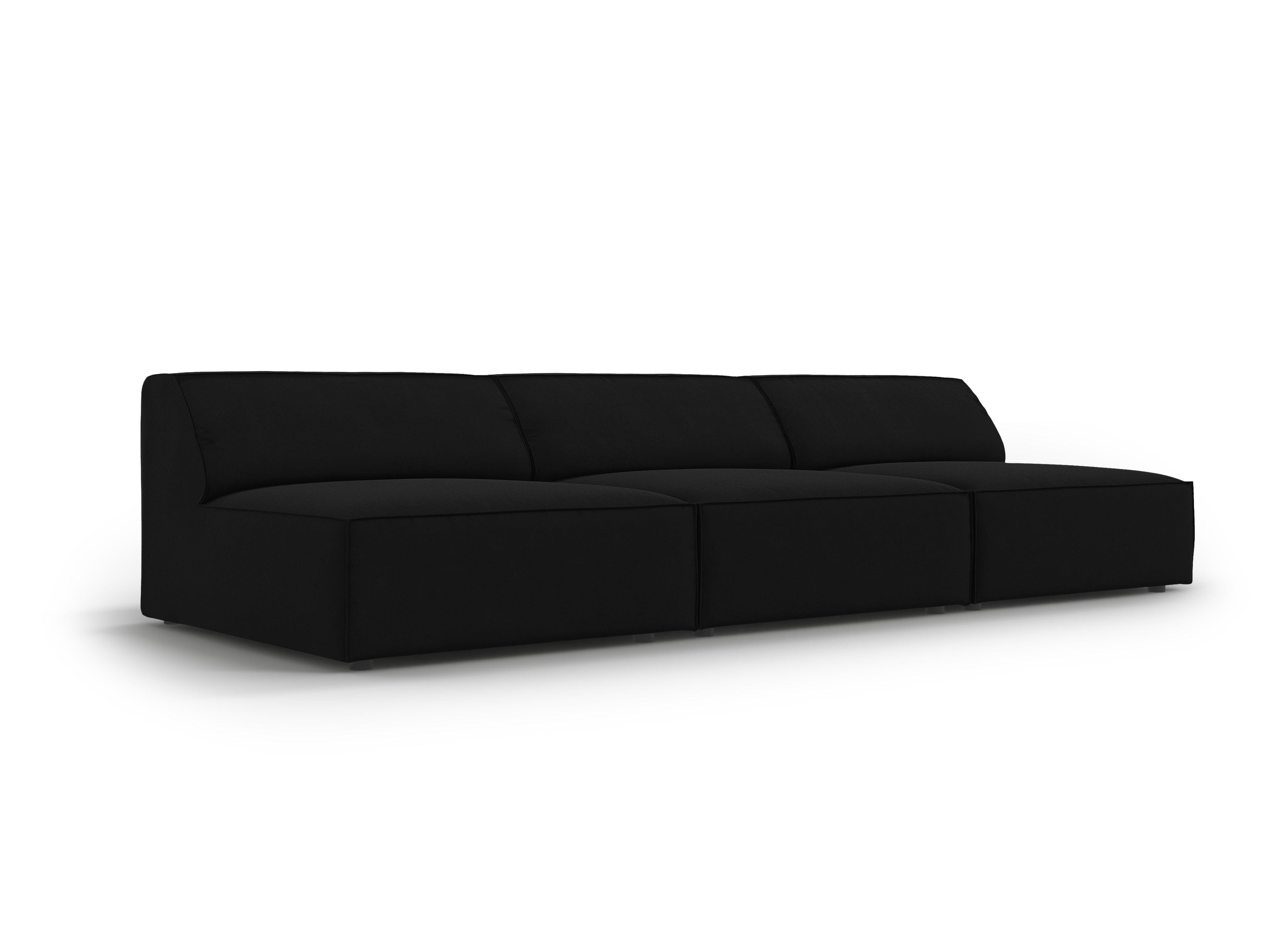 Sofa aksamitna 3-osobowa otwarta JODIE czarny Micadoni    Eye on Design