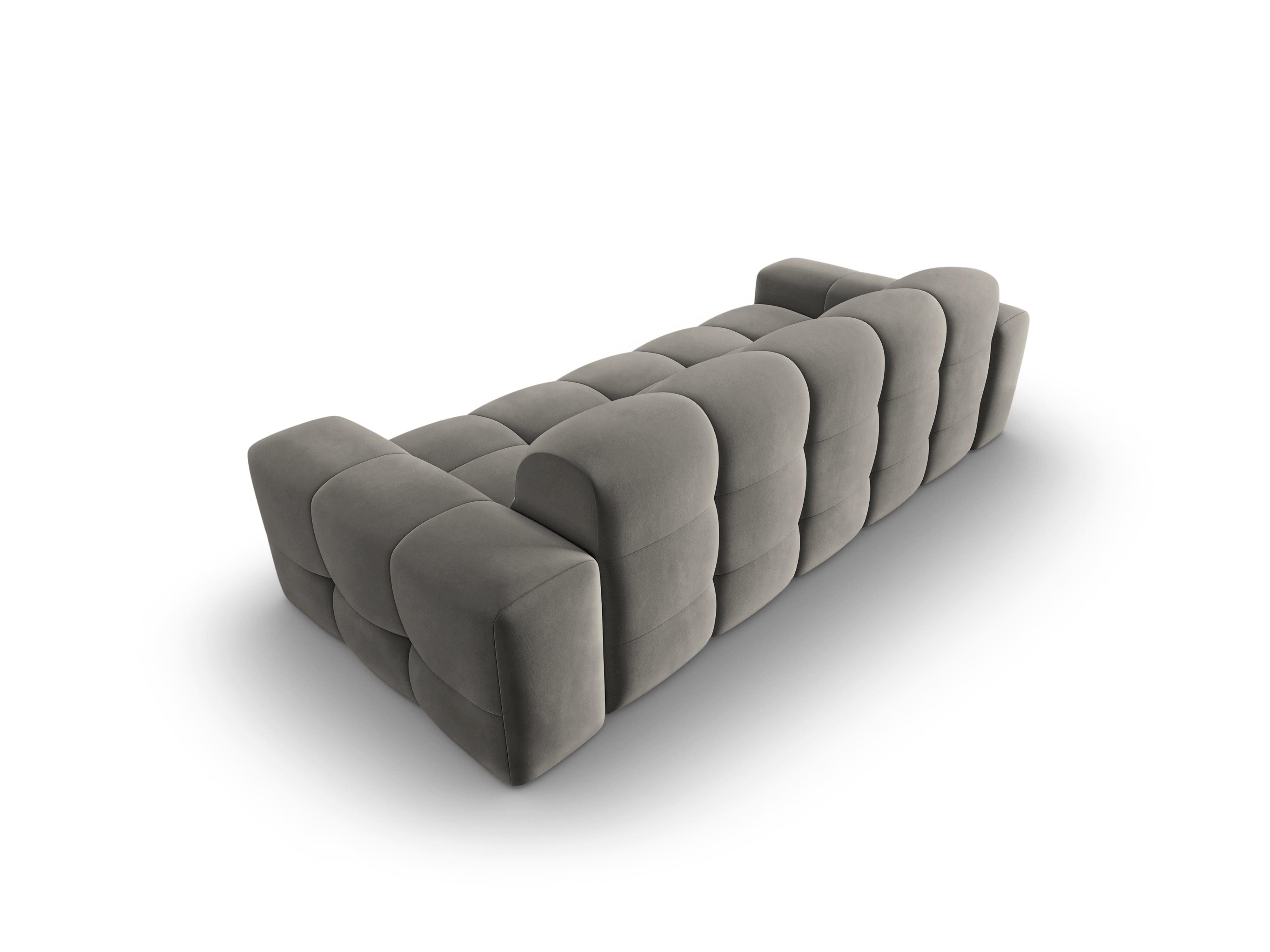Sofa aksamitna 3-osobowa KENDAL szary Micadoni    Eye on Design