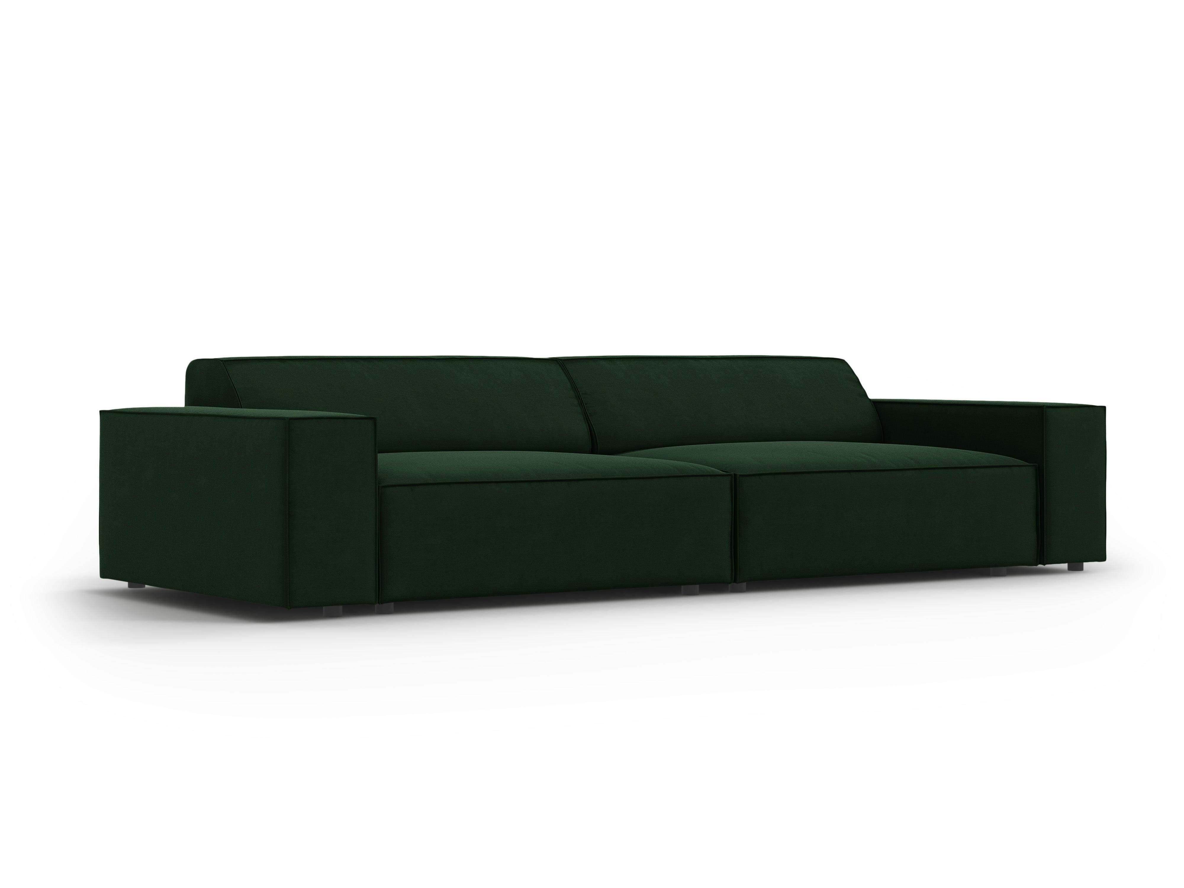 Sofa aksamitna 3-osobowa JODIE butelkowa zieleń Micadoni    Eye on Design