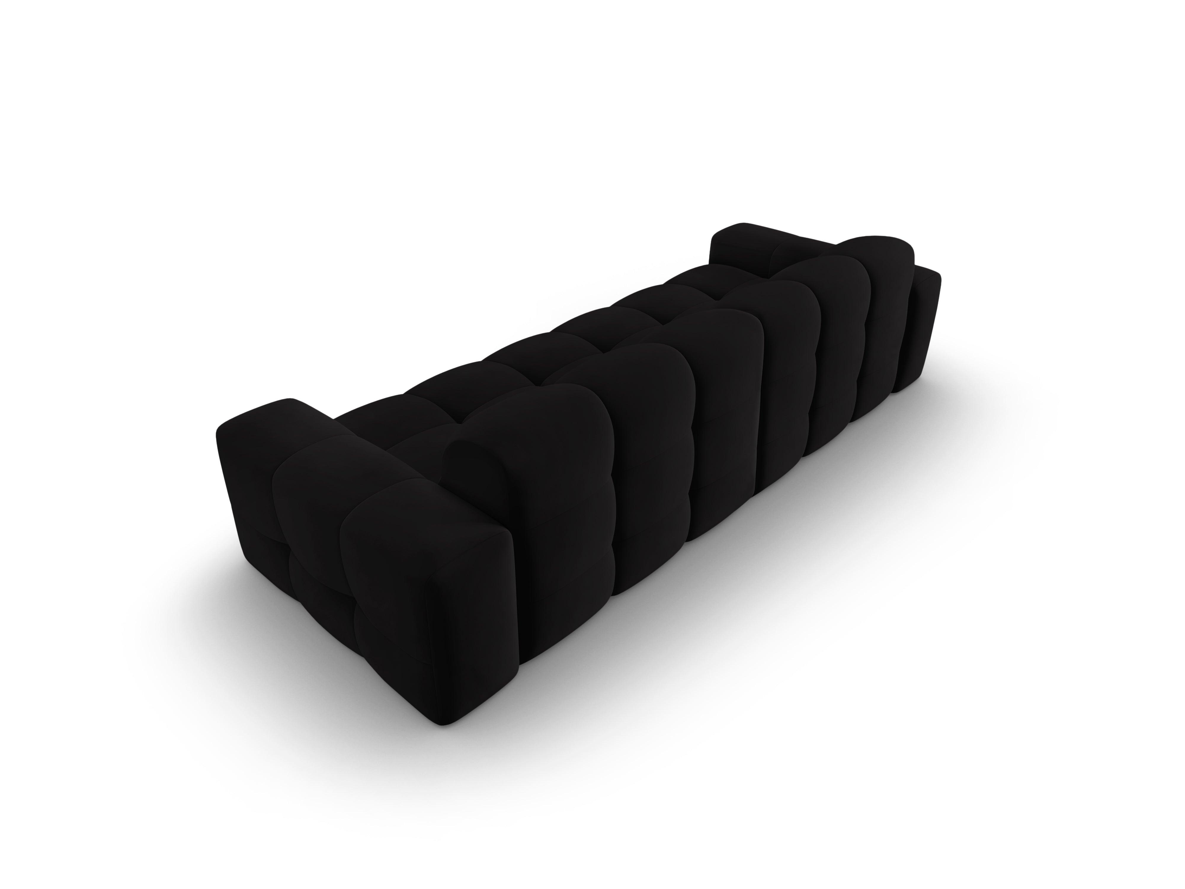 Sofa aksamitna 4-osobowa KENDAL czarny Micadoni    Eye on Design