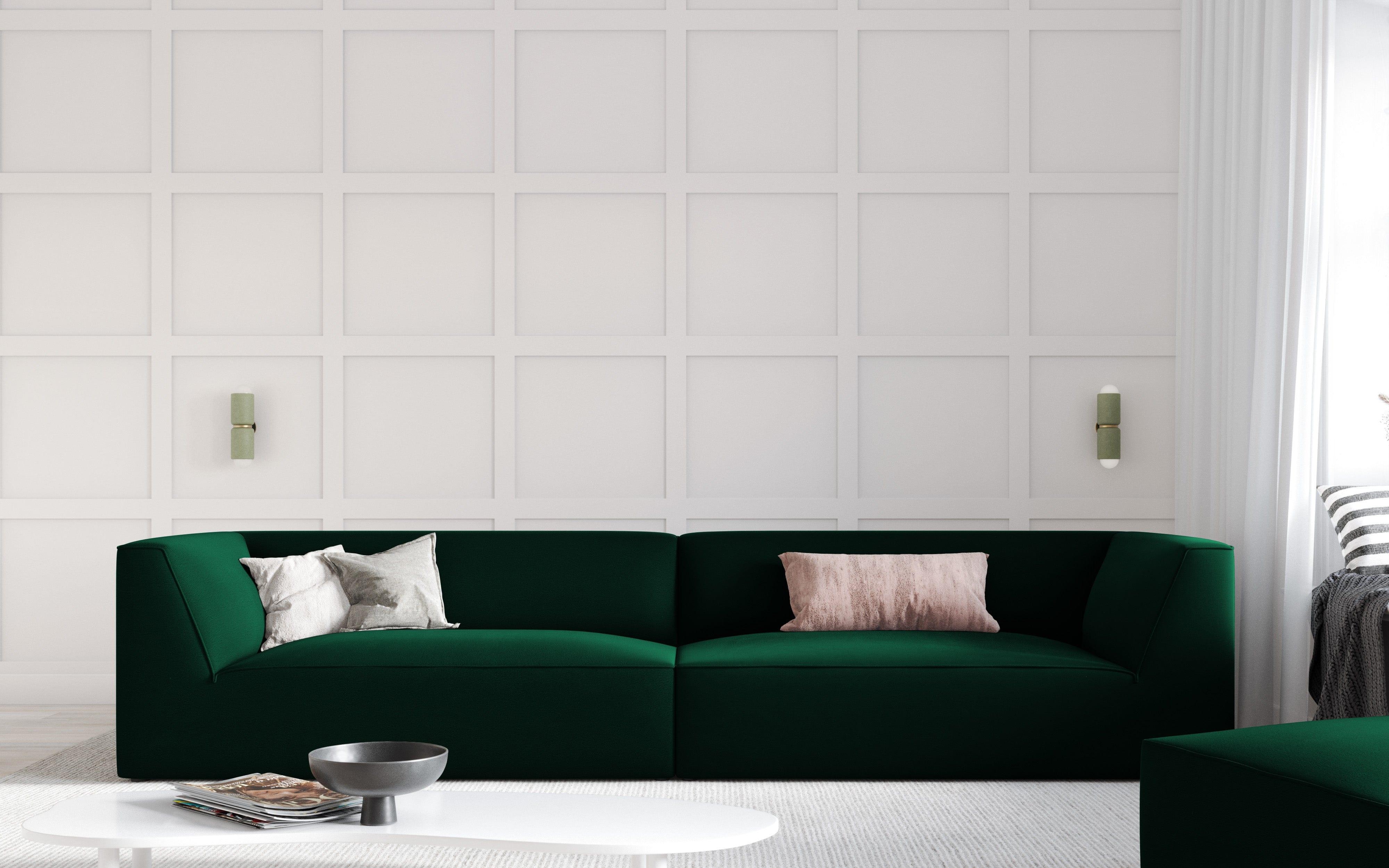 Sofa aksamitna RUBY butelkowa zieleń Micadoni    Eye on Design