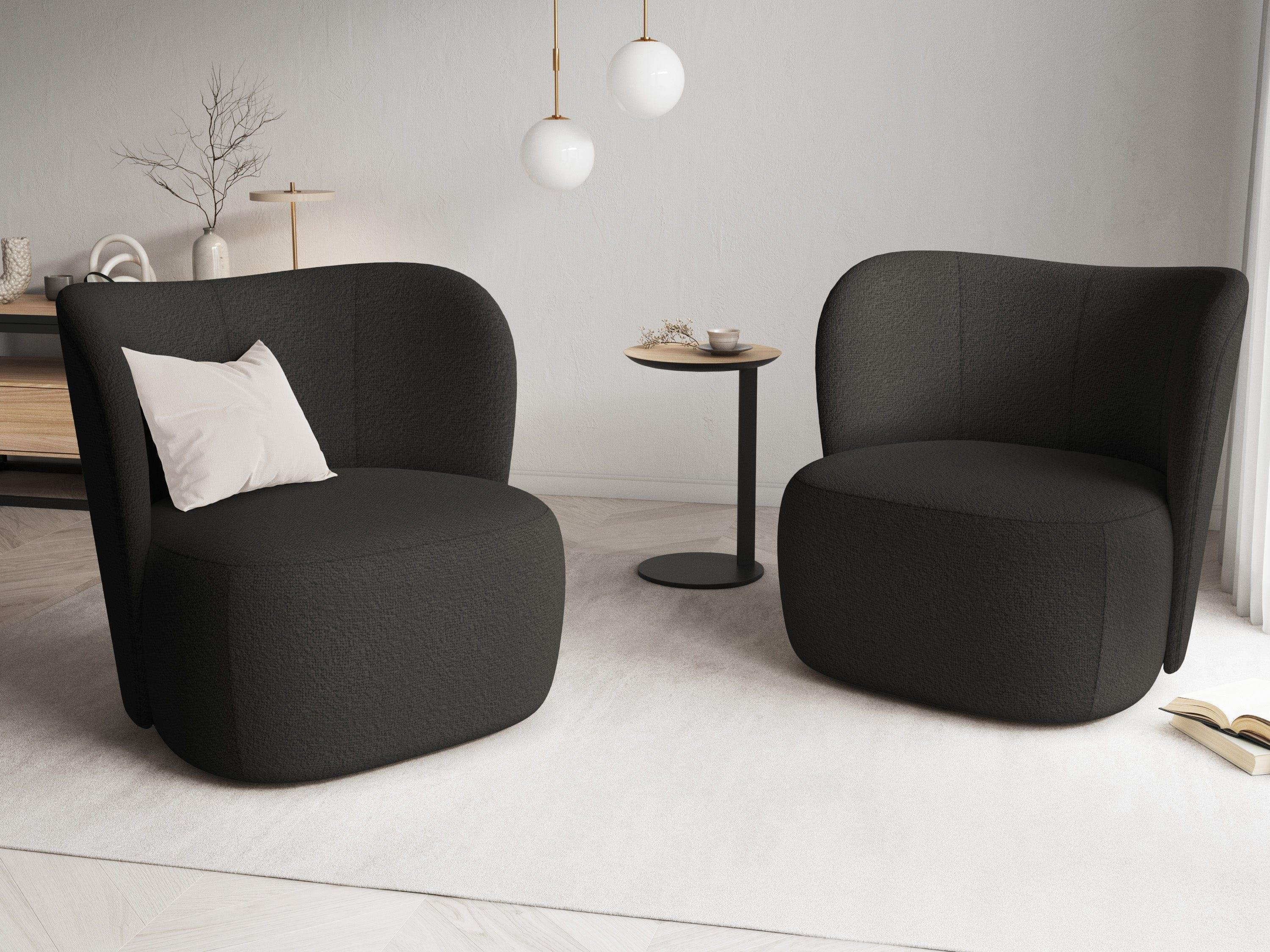 Fotel SAAMIT boucle czarny Micadoni    Eye on Design