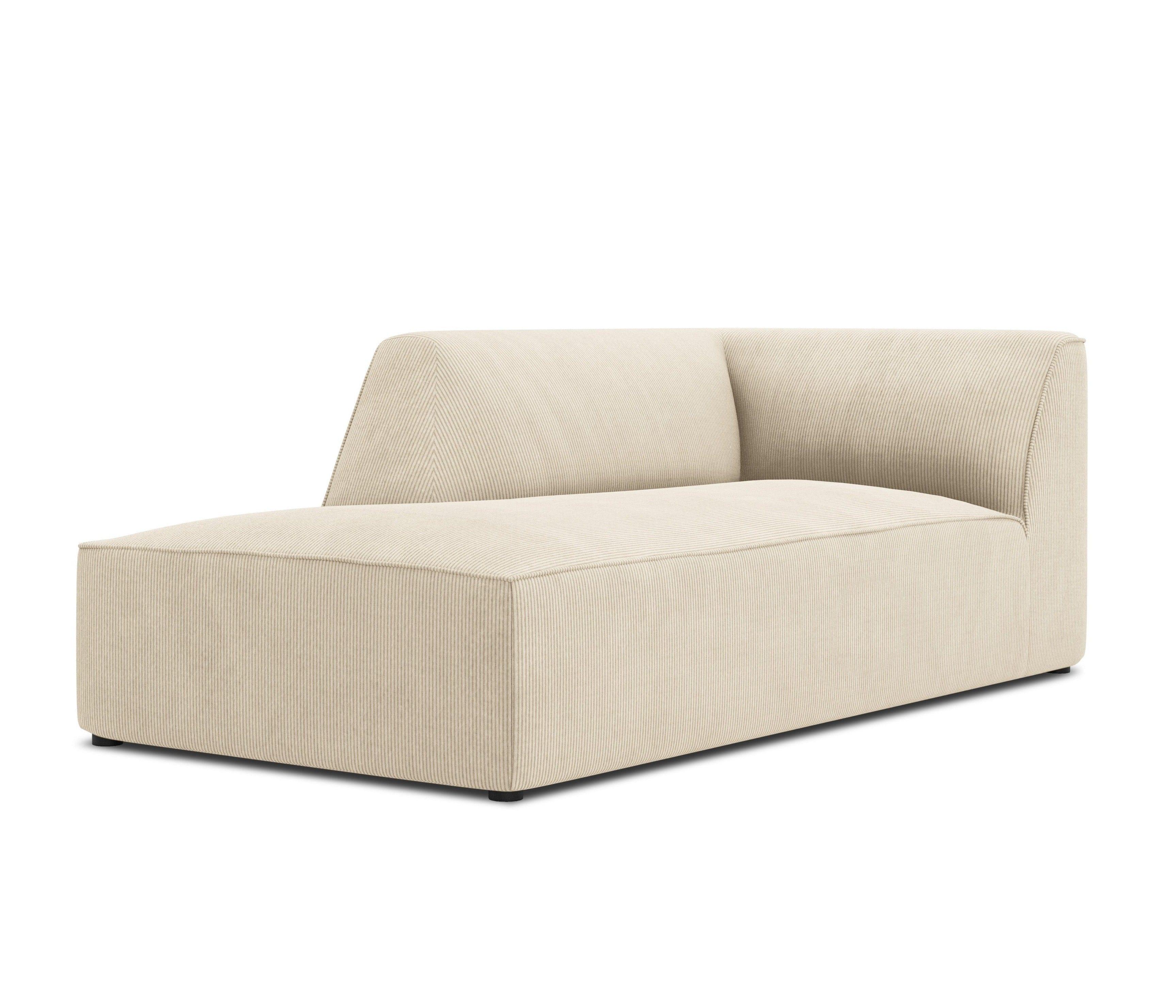 Szezlong sztruksowy lewostronny RUBY beżowy Micadoni    Eye on Design