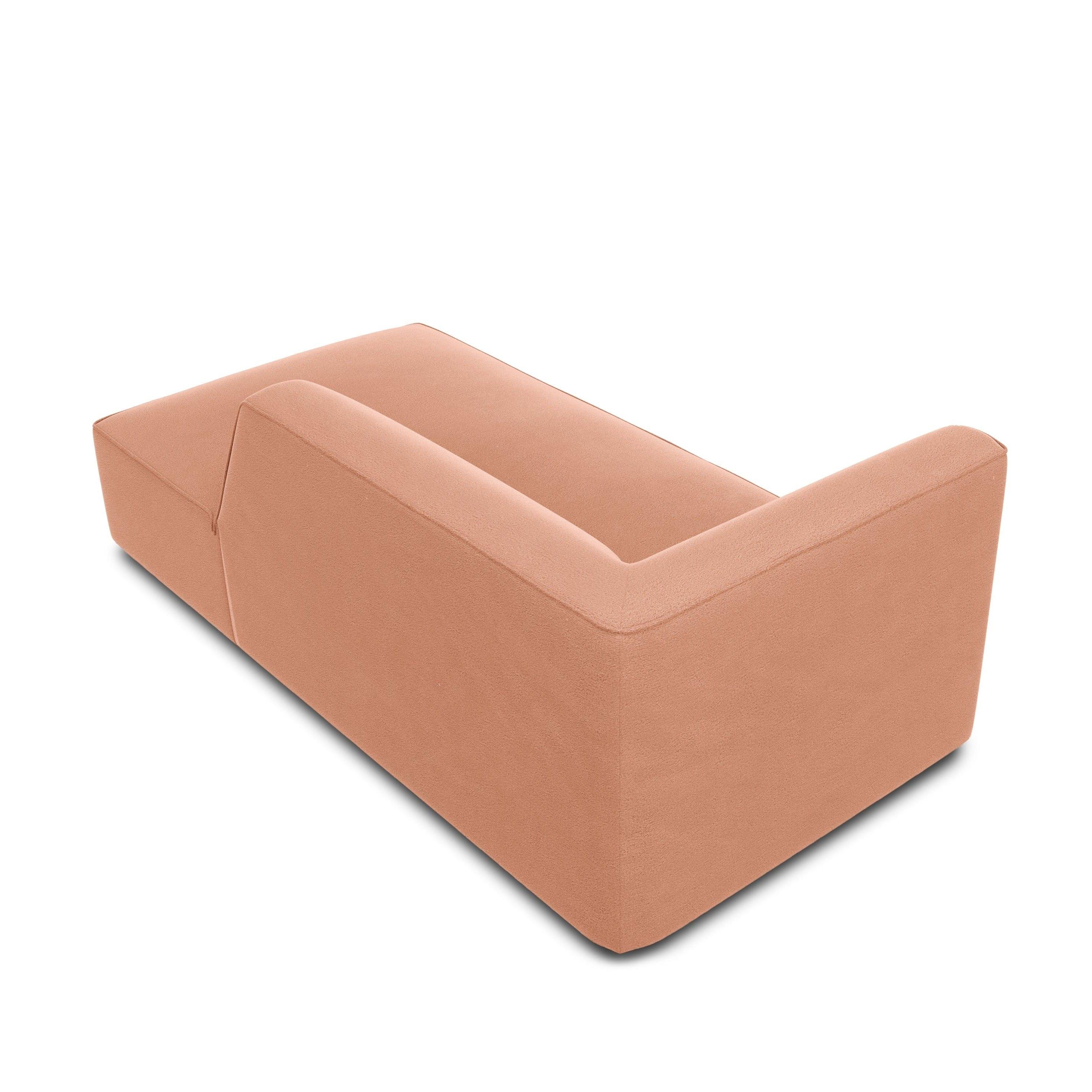 Szezlong aksamitny prawostronny RUBY łososiowy Micadoni    Eye on Design