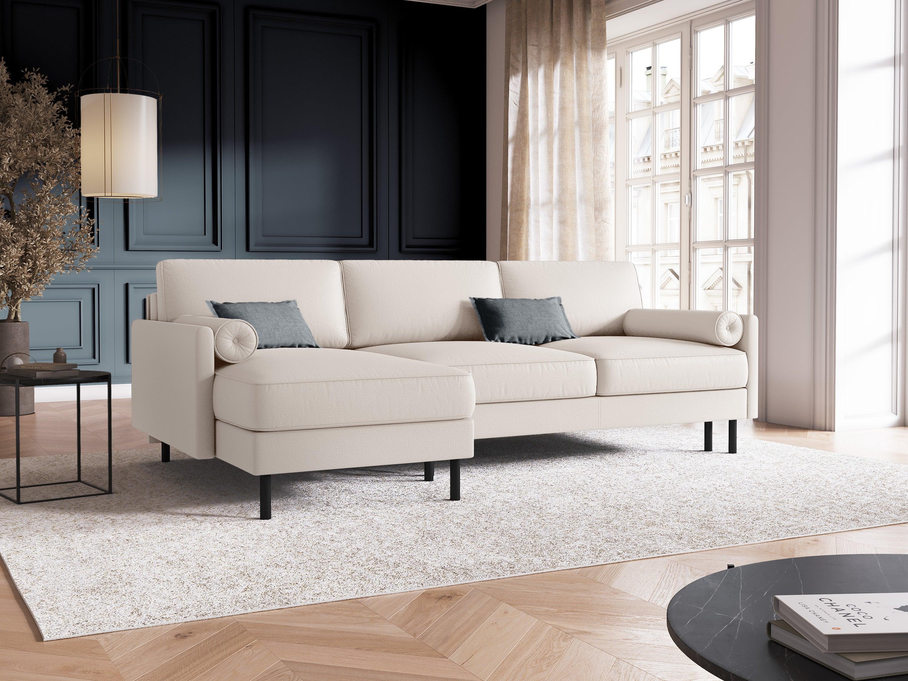 Narożnik lewostronny z funkcją spania SCOTT jasnobeżowy Micadoni    Eye on Design