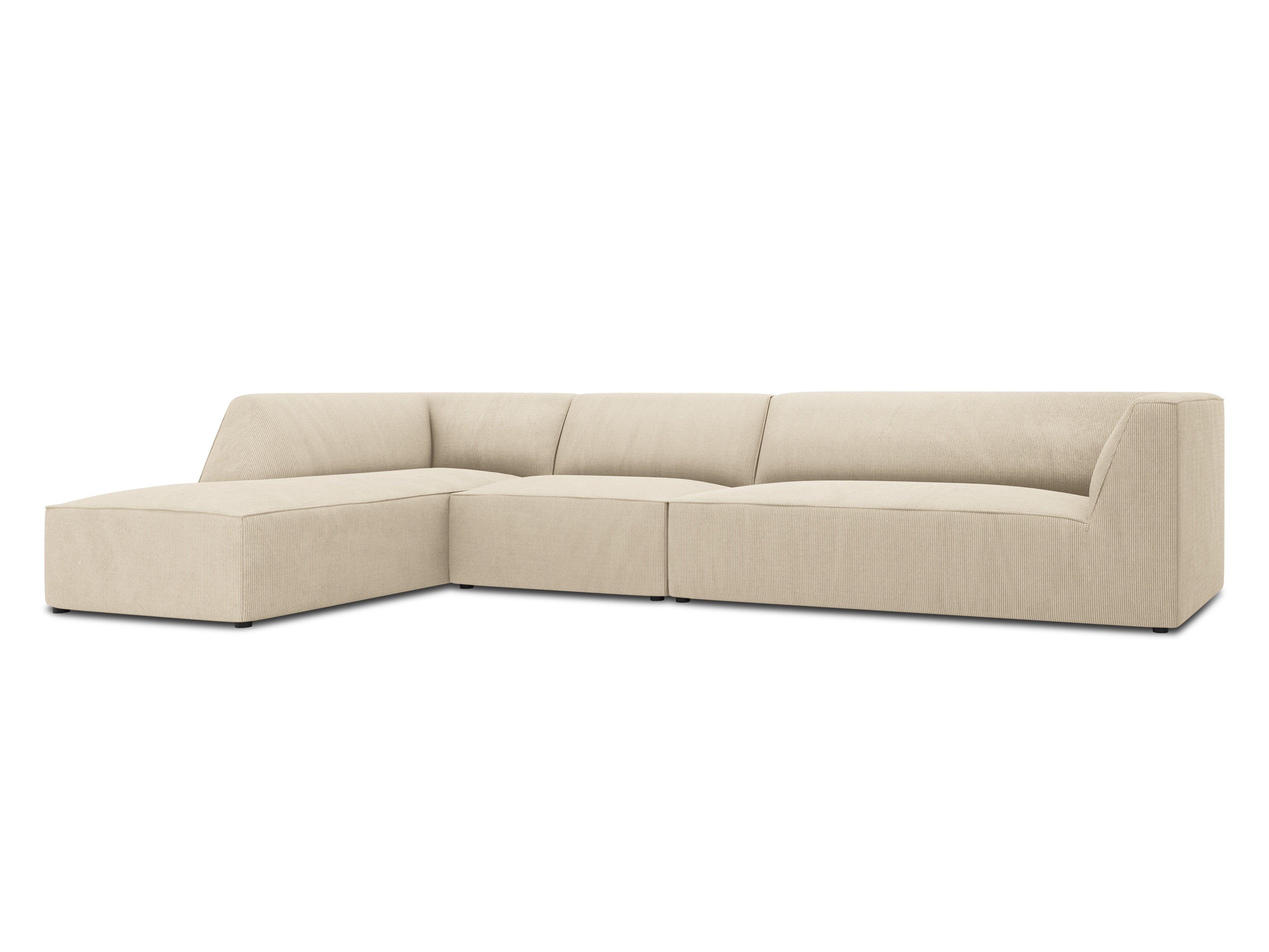 Narożnik sztruksowy 5-osobowy lewostronny RUBY beżowy Micadoni    Eye on Design