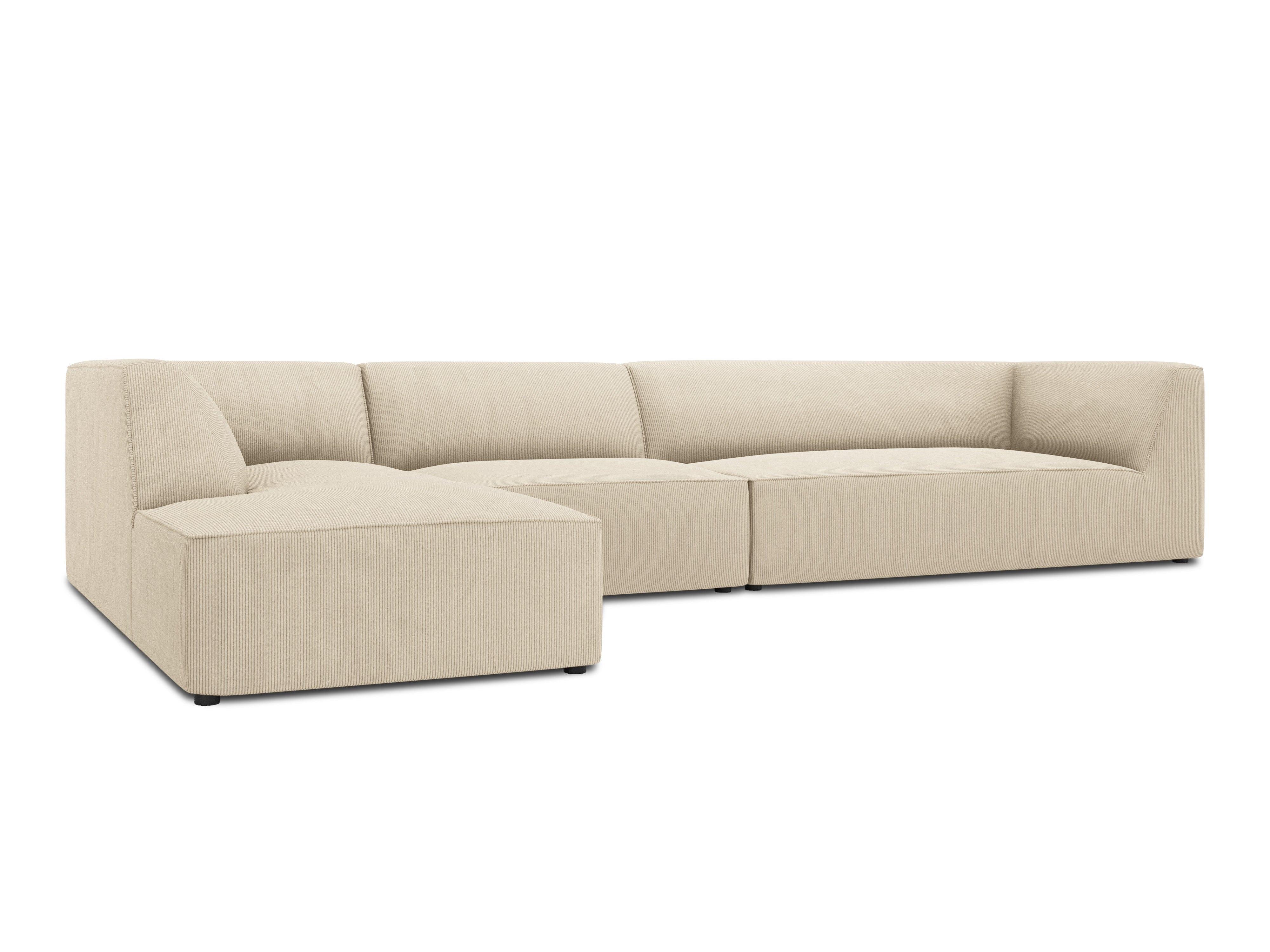 Narożnik sztruksowy 5-osobowy lewostronny RUBY beżowy Micadoni    Eye on Design