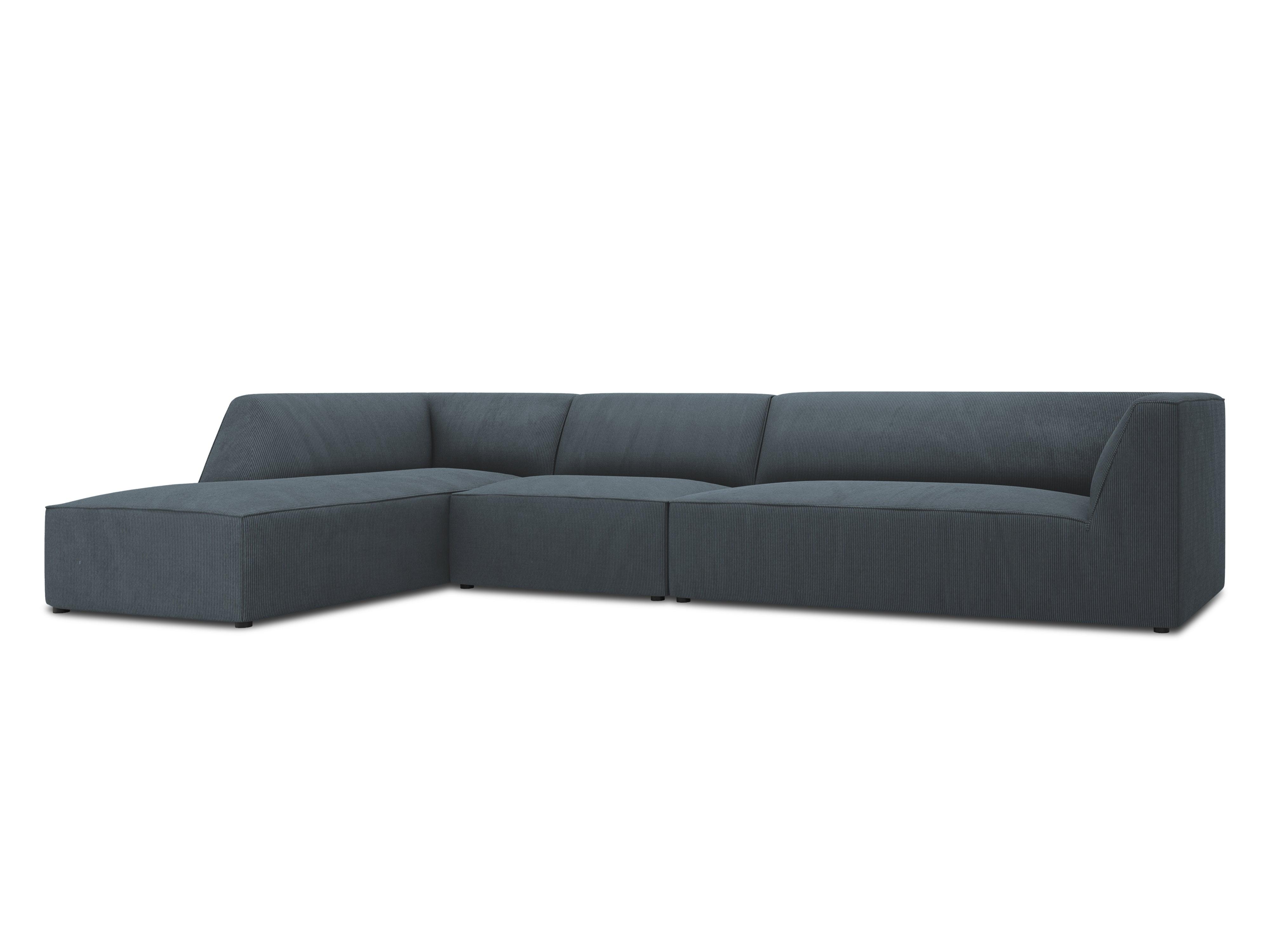 Narożnik sztruksowy 5-osobowy lewostronny RUBY niebieski Micadoni    Eye on Design