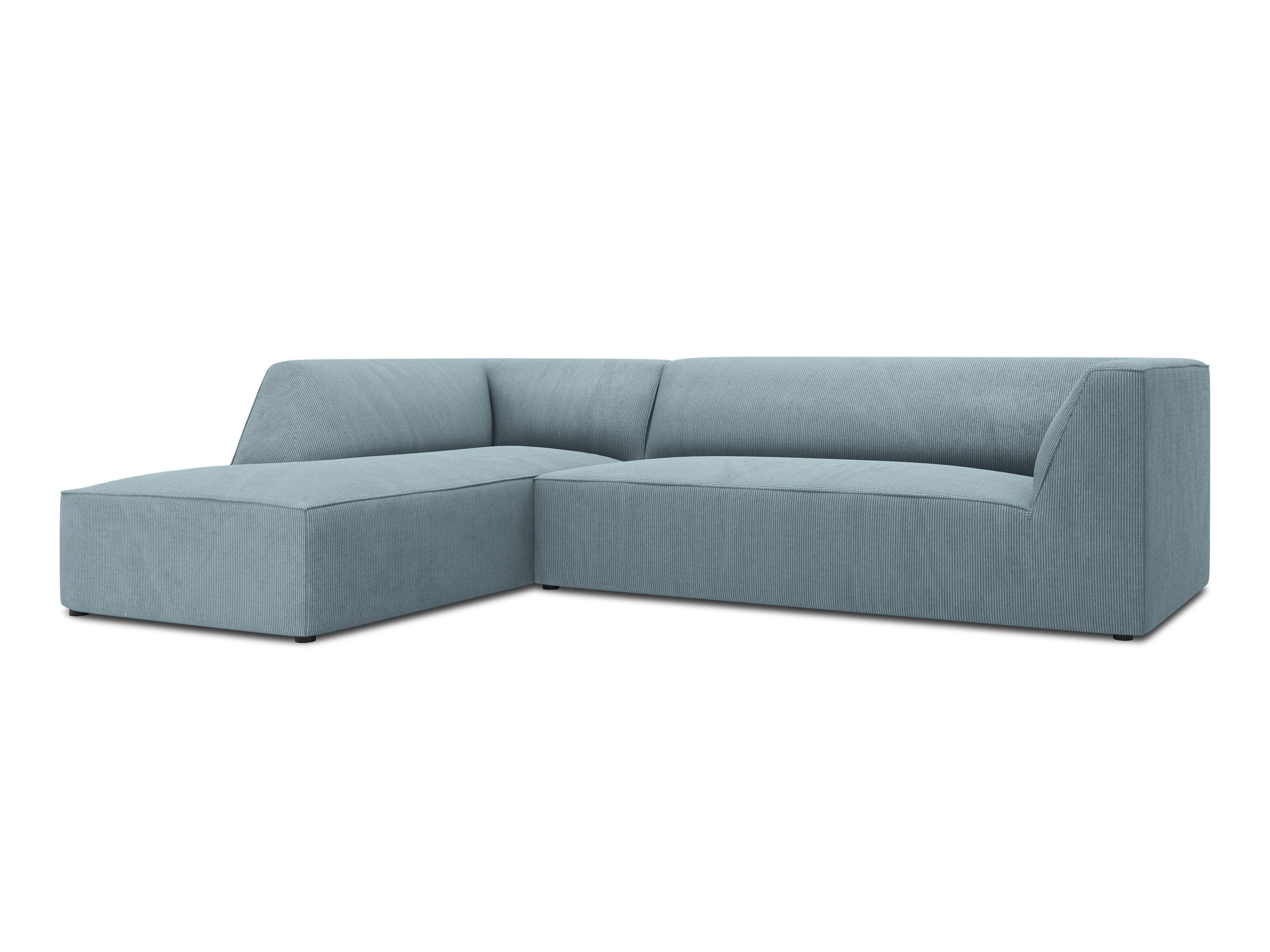 Narożnik sztruksowy 4-osobowy lewostronny RUBY jasnoniebieski Micadoni    Eye on Design