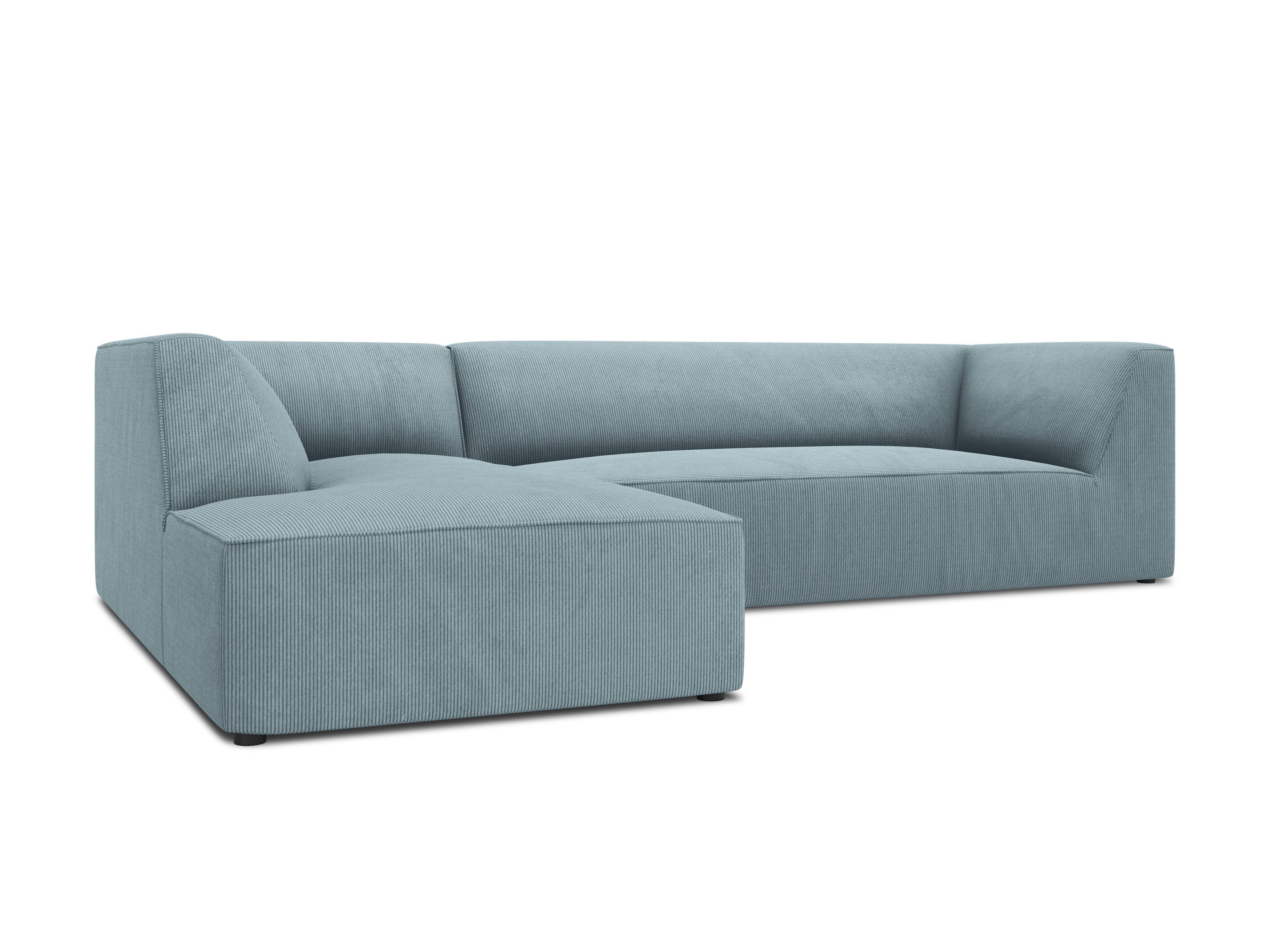 Narożnik sztruksowy 4-osobowy lewostronny RUBY jasnoniebieski Micadoni    Eye on Design