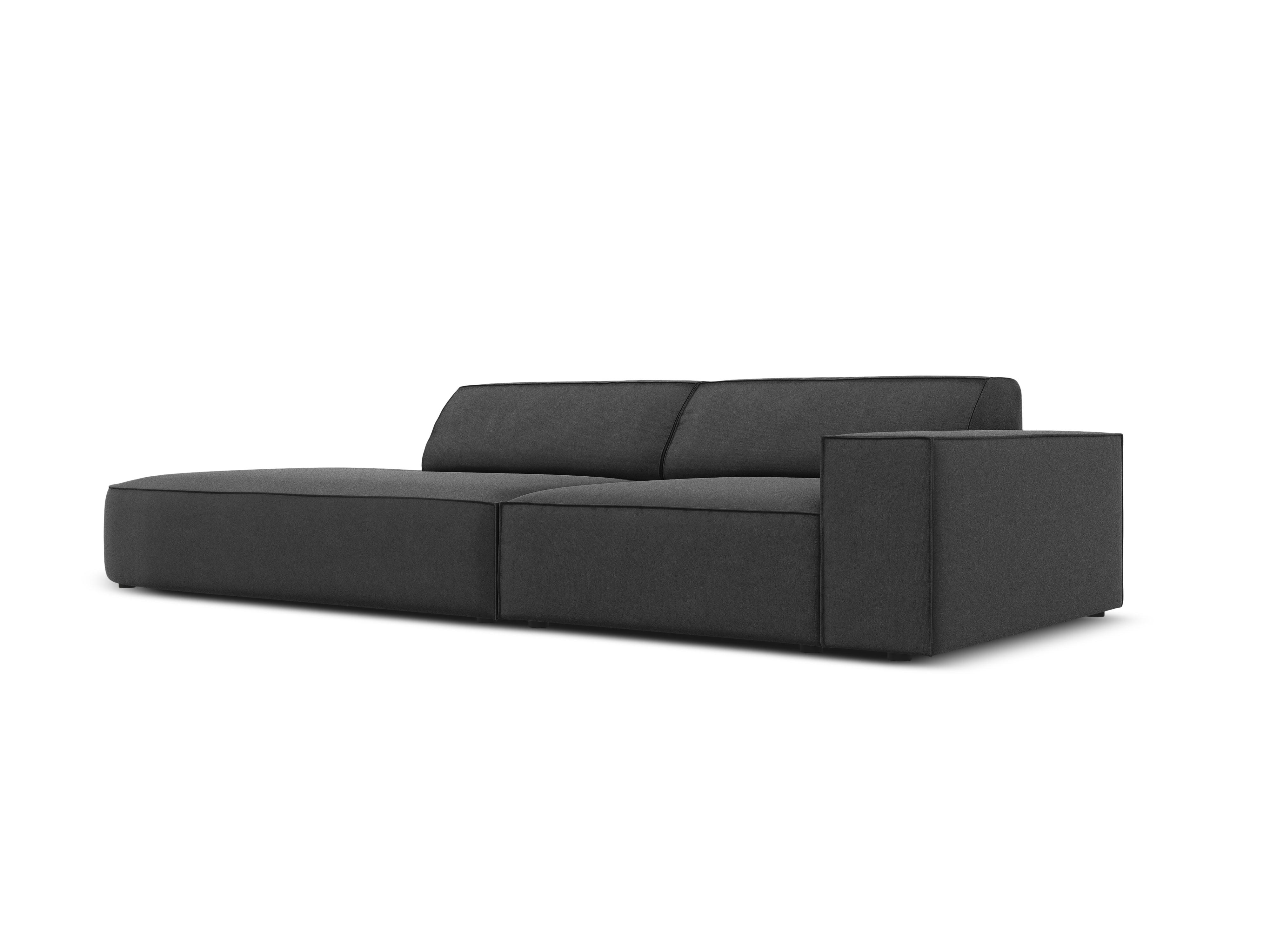 Sofa aksamitna lewostronna okrągła 3-osobowa JODIE ciemnoszary – Micadoni