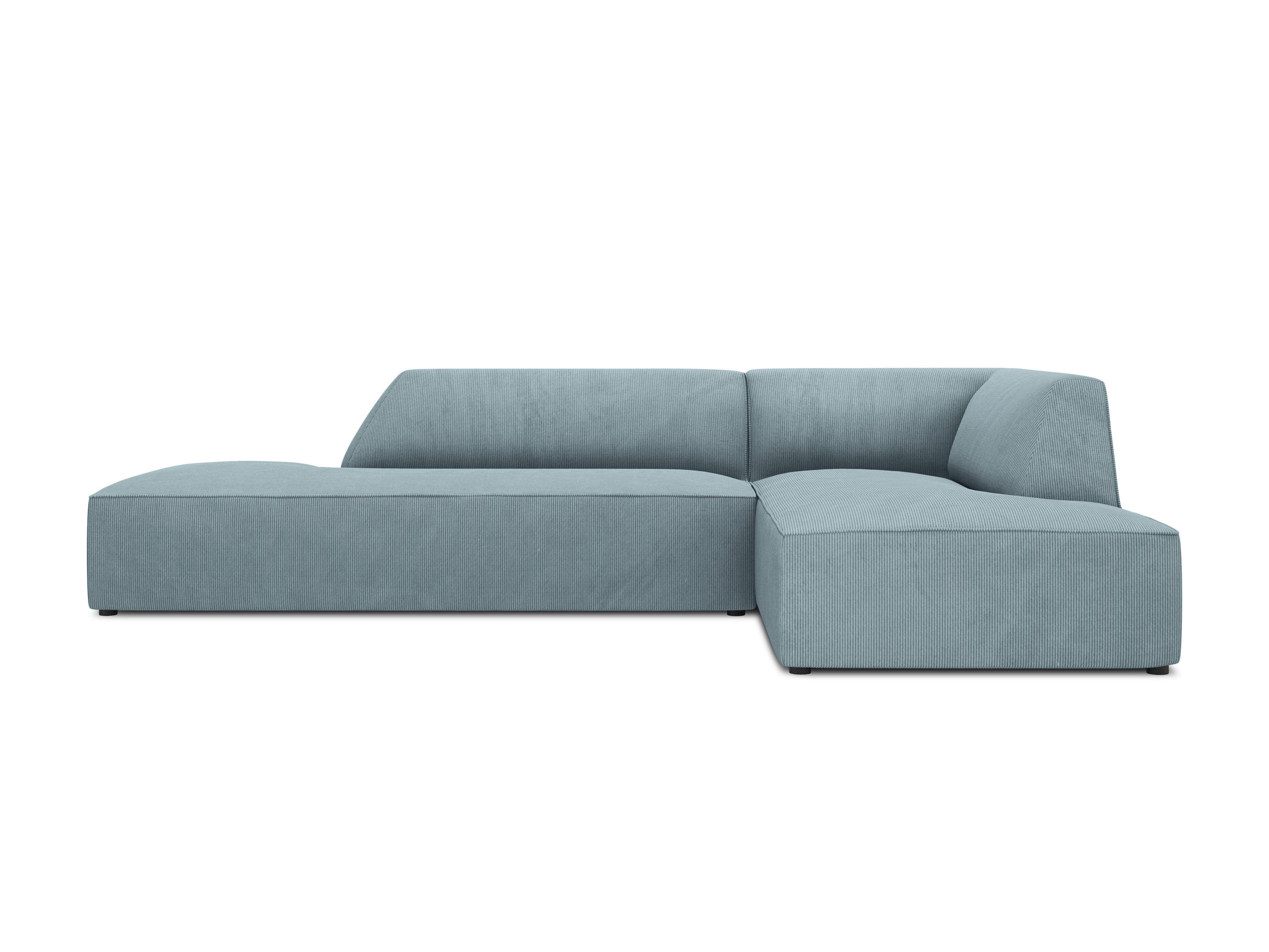 Sofa narożna sztruksowa prawostronny RUBY jasnoniebieski Micadoni    Eye on Design