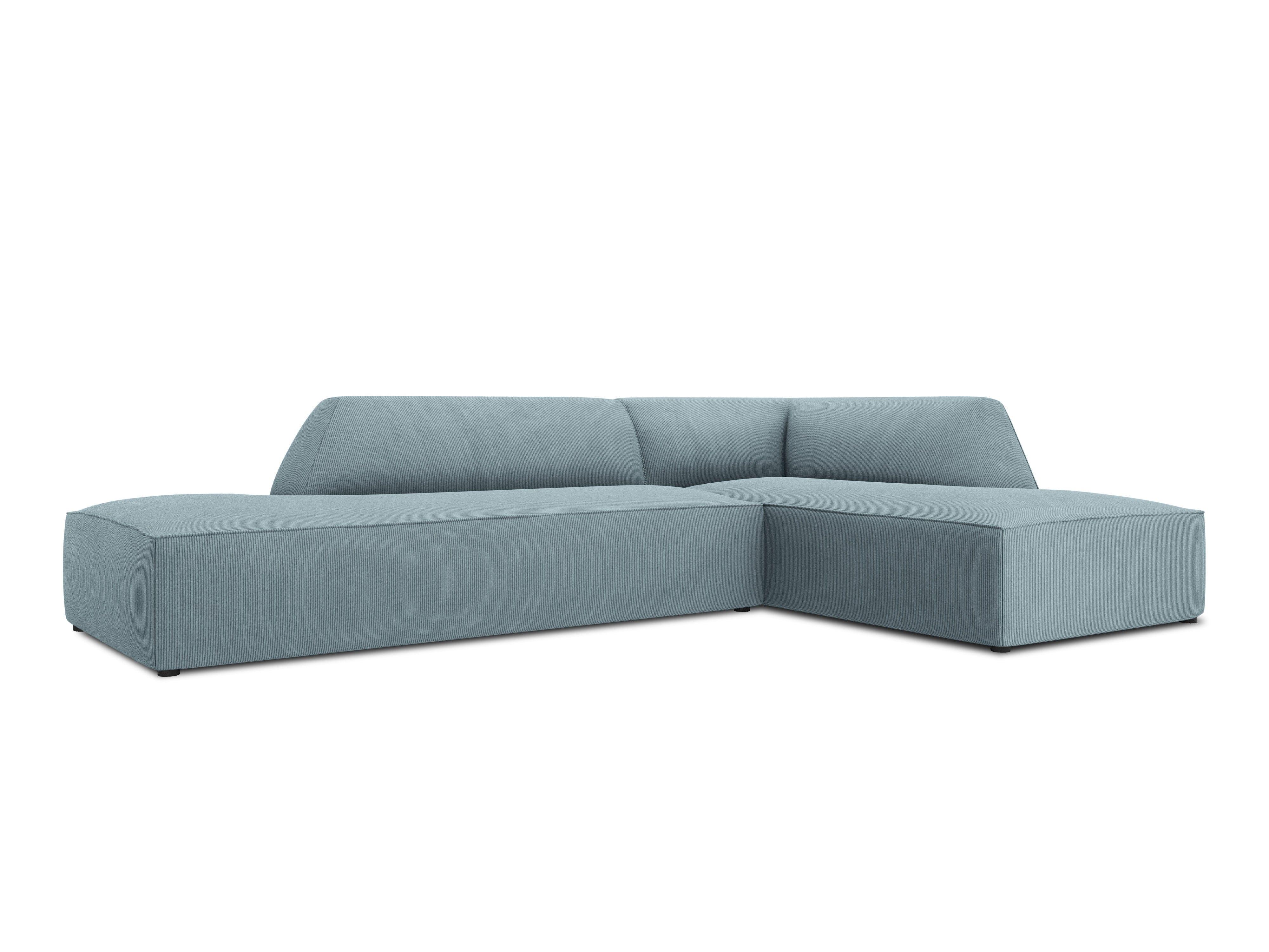 Sofa narożna sztruksowa prawostronny RUBY jasnoniebieski Micadoni    Eye on Design