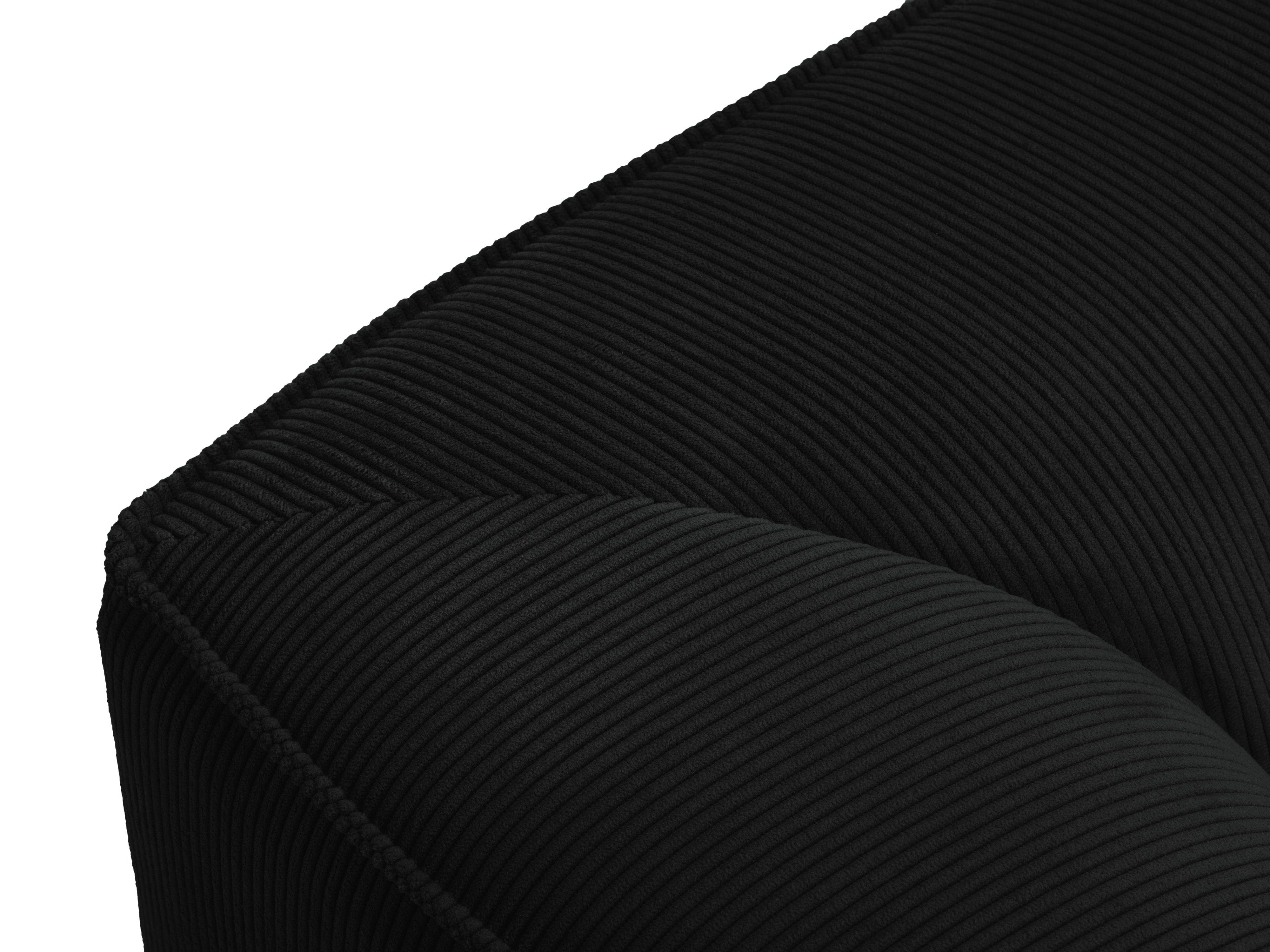 Sofa narożna sztruksowa prawostronny RUBY czarny Micadoni    Eye on Design