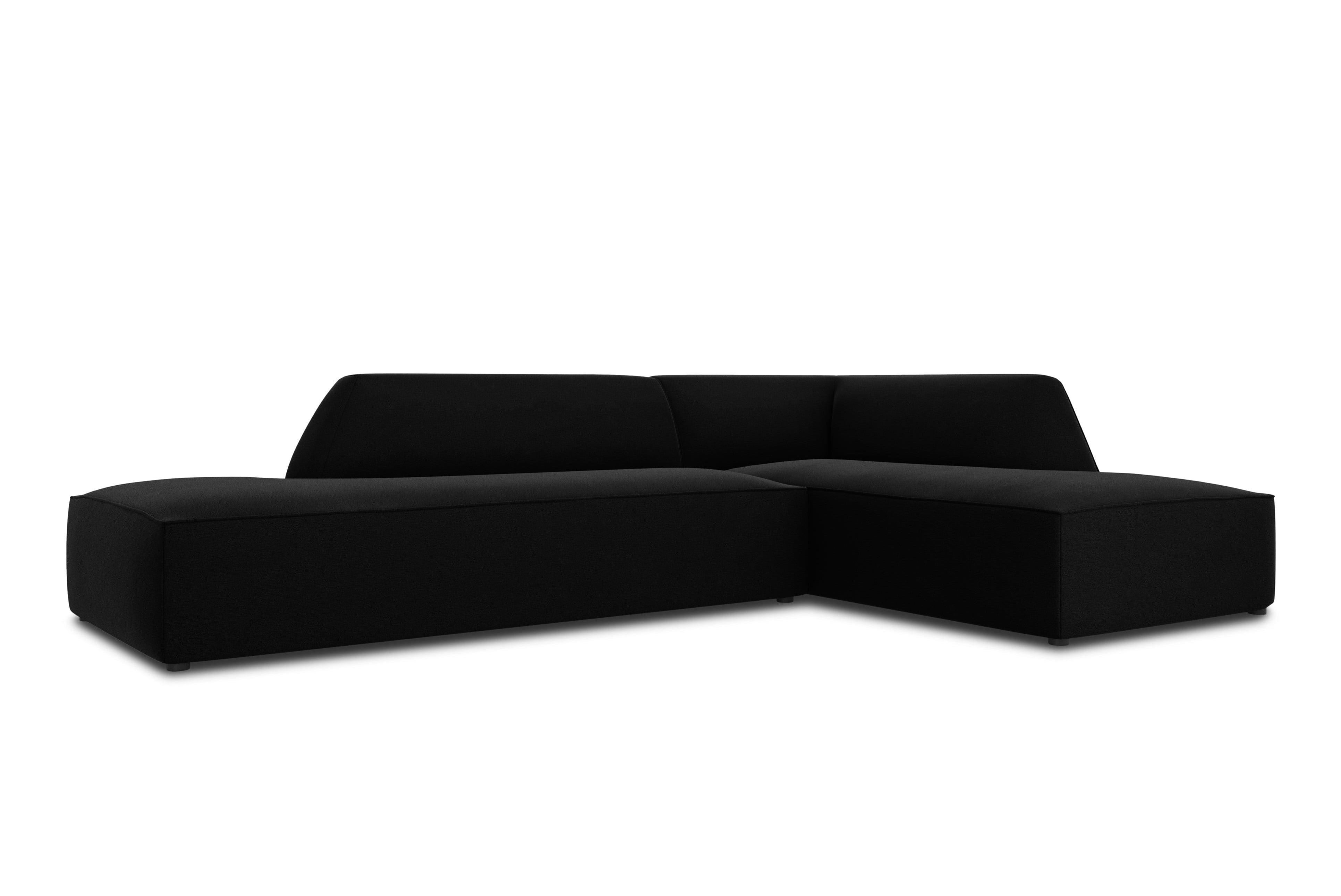 Sofa narożna aksamitna prawostronna RUBY czarny Micadoni    Eye on Design