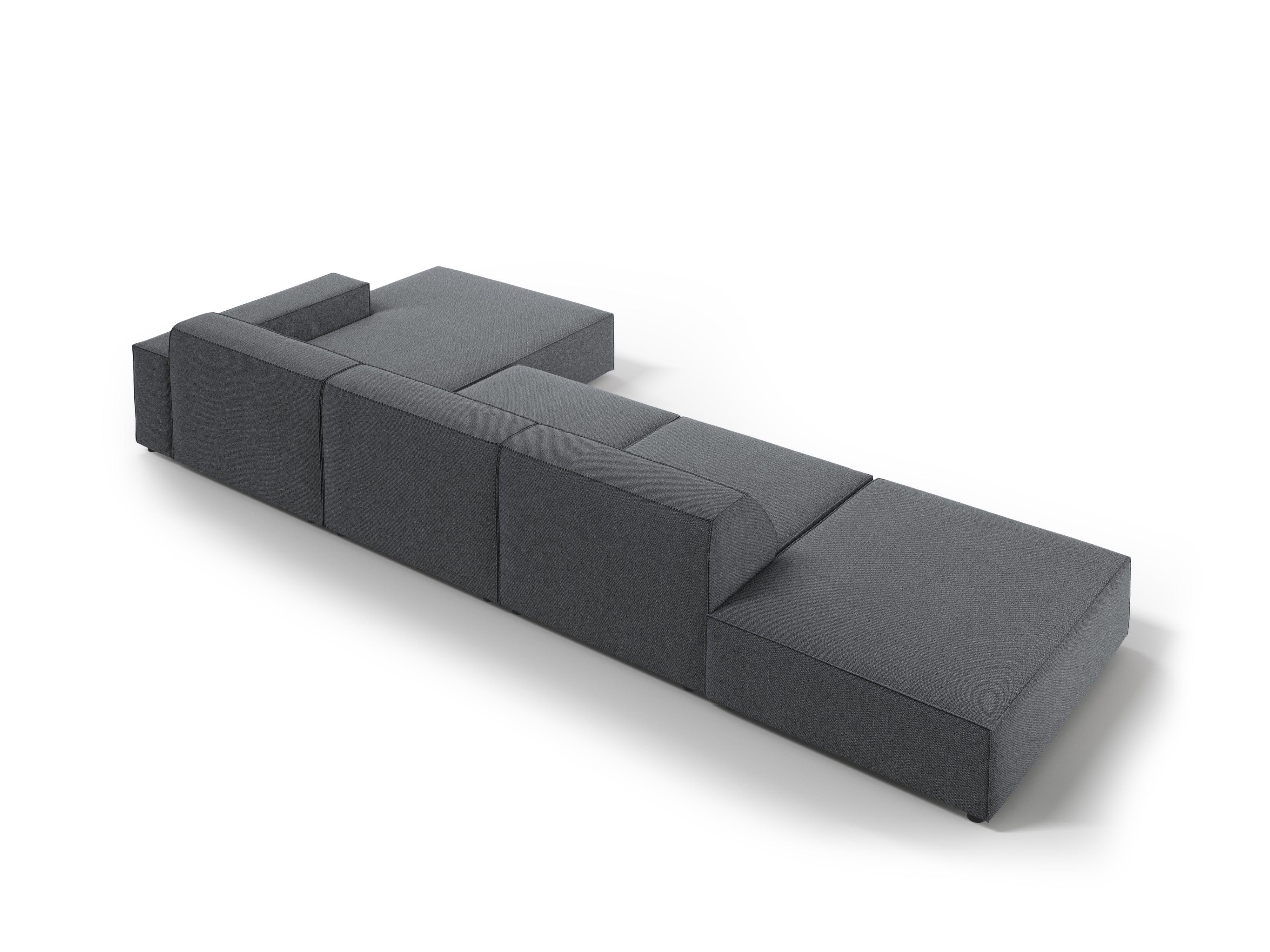 Narożnik prawostronny 5-osobowy JODIE ciemnoszary Micadoni    Eye on Design