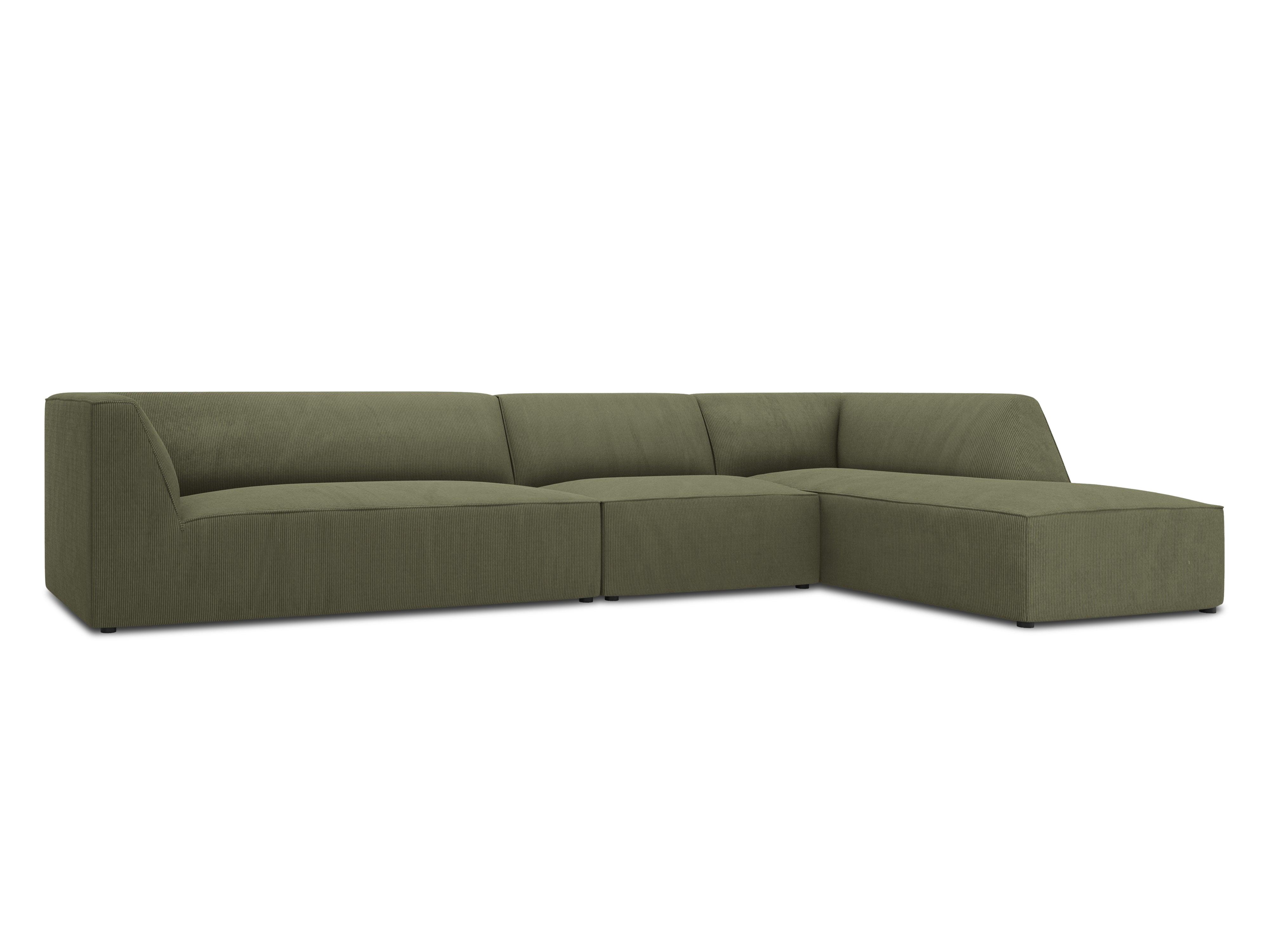 Narożnik sztruksowy 5-osobowy prawostronny RUBY zielony Micadoni    Eye on Design