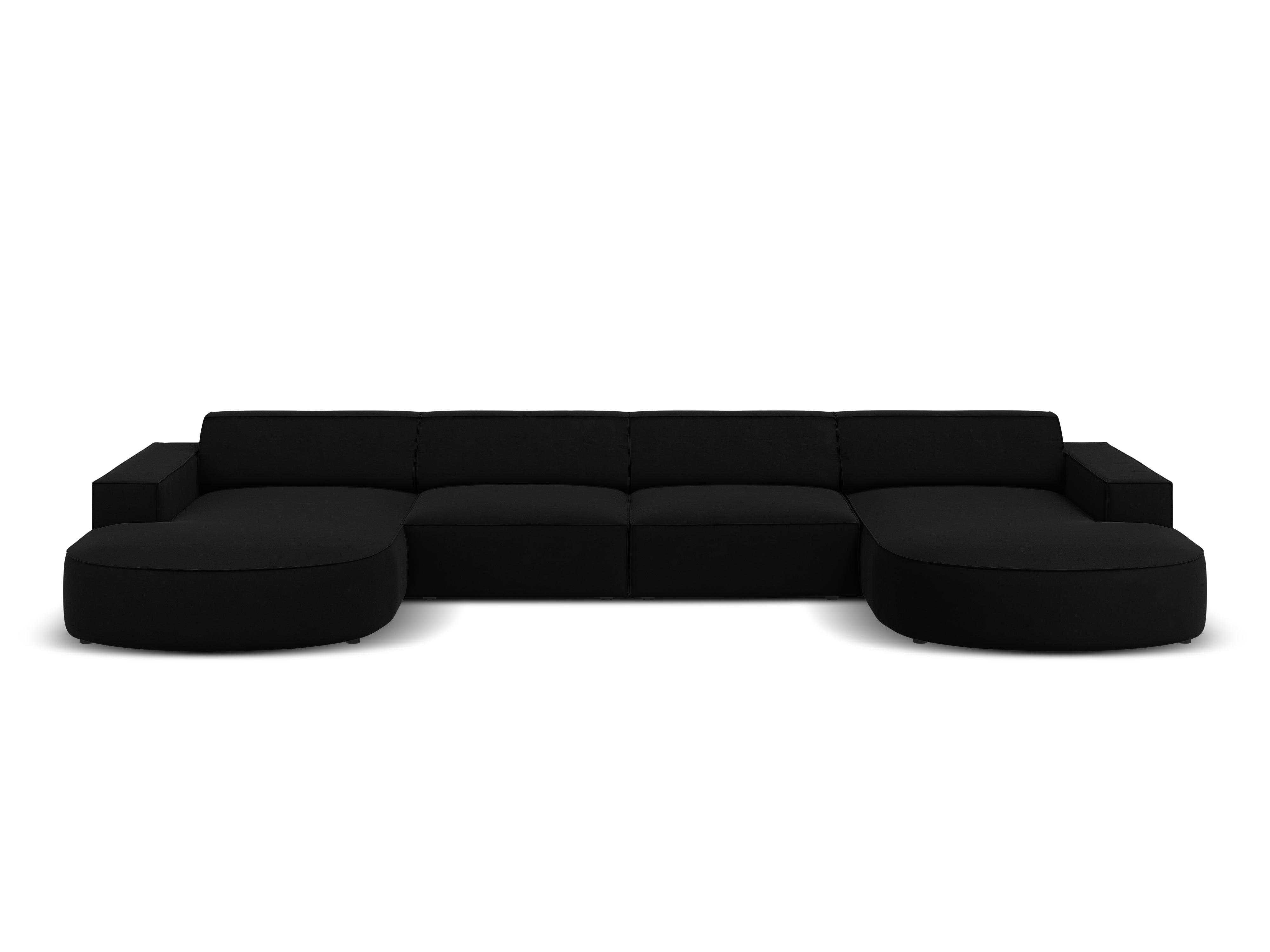 Sofa aksamitna panoramiczna okrągła JODIE czarny Micadoni    Eye on Design