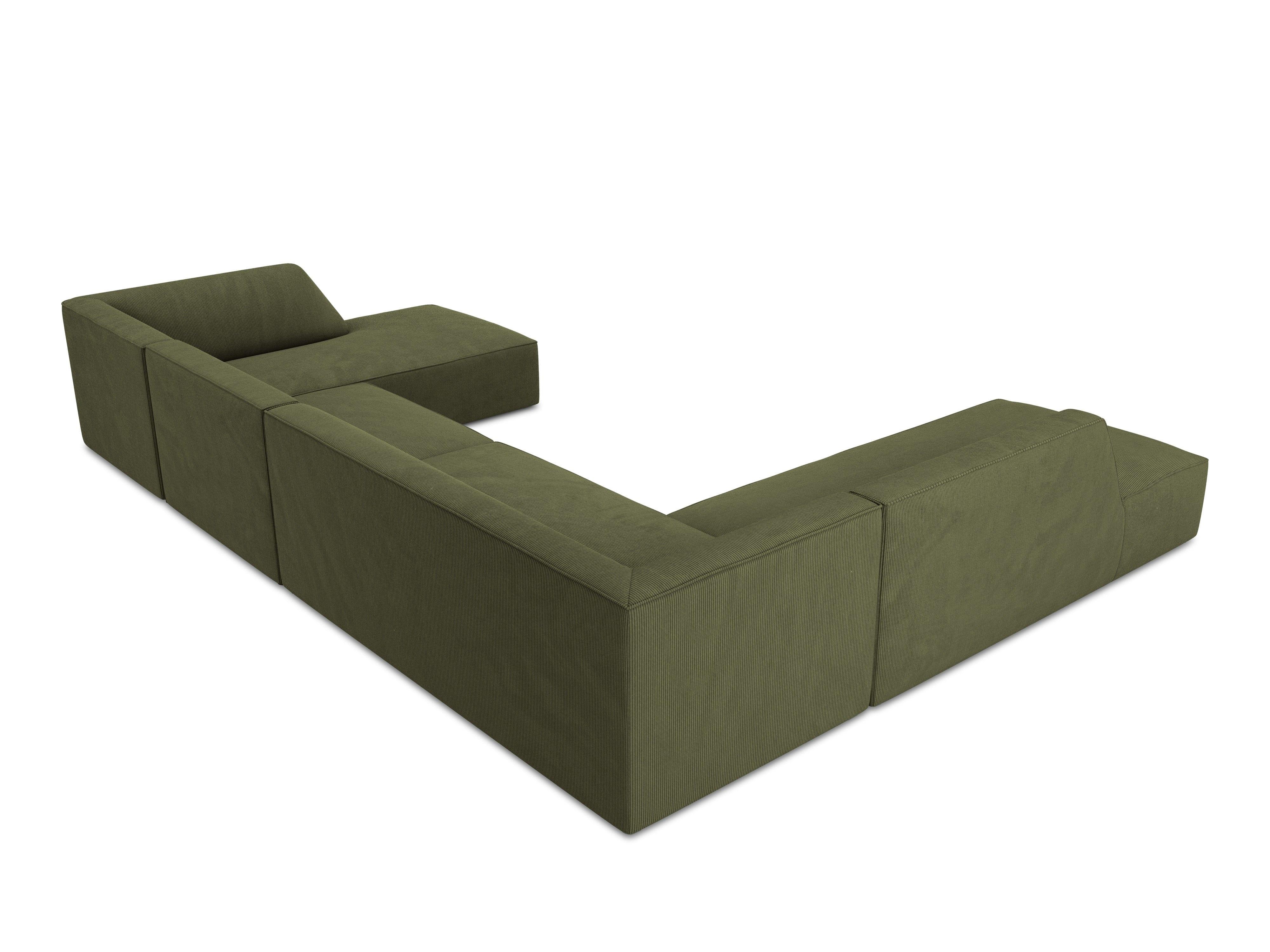 Narożnik w kształcie U sztruksowa lewostronny RUBY zielony Micadoni    Eye on Design