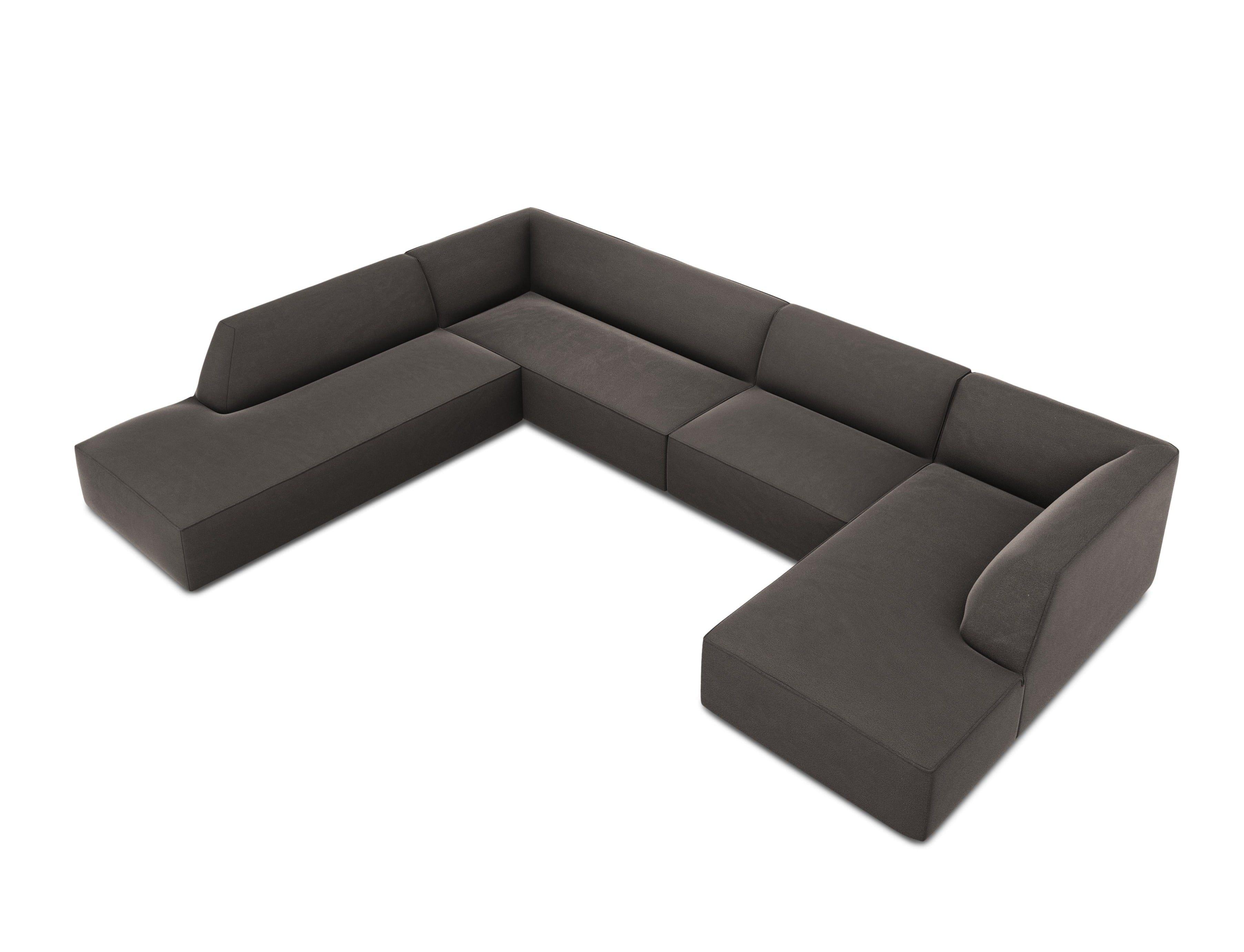 Narożnik w kształcie U aksamitny lewostronny RUBY ciemnoszary Micadoni    Eye on Design