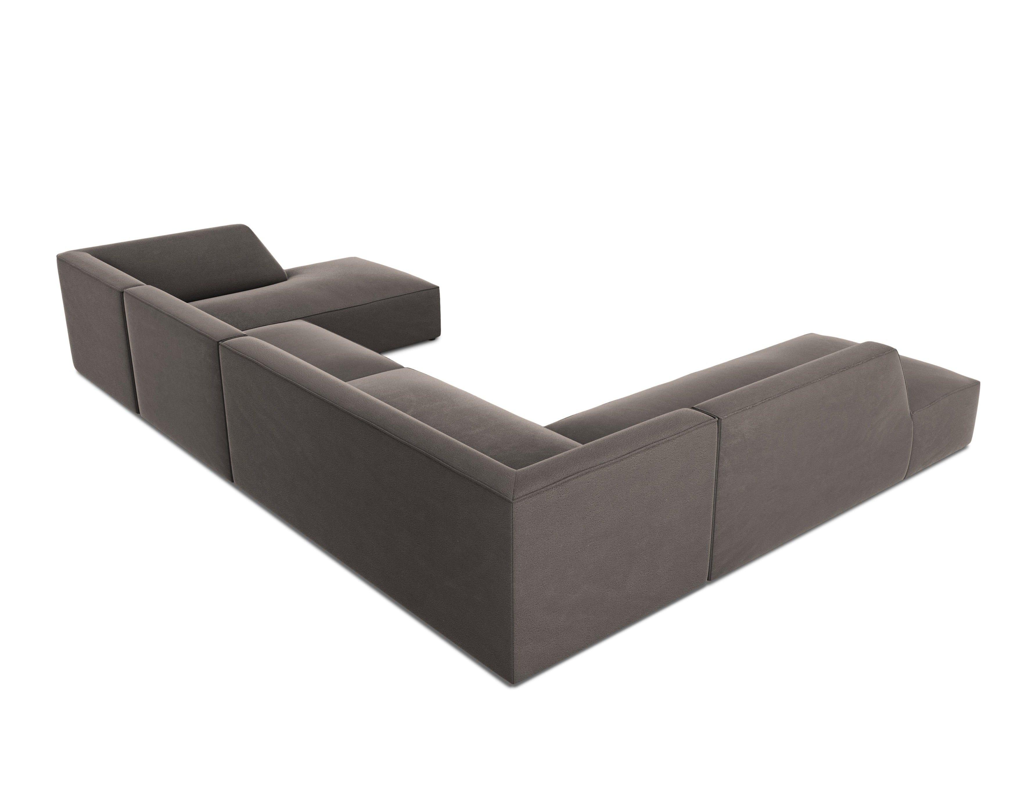 Narożnik w kształcie U aksamitny lewostronny RUBY ciemnoszary Micadoni    Eye on Design