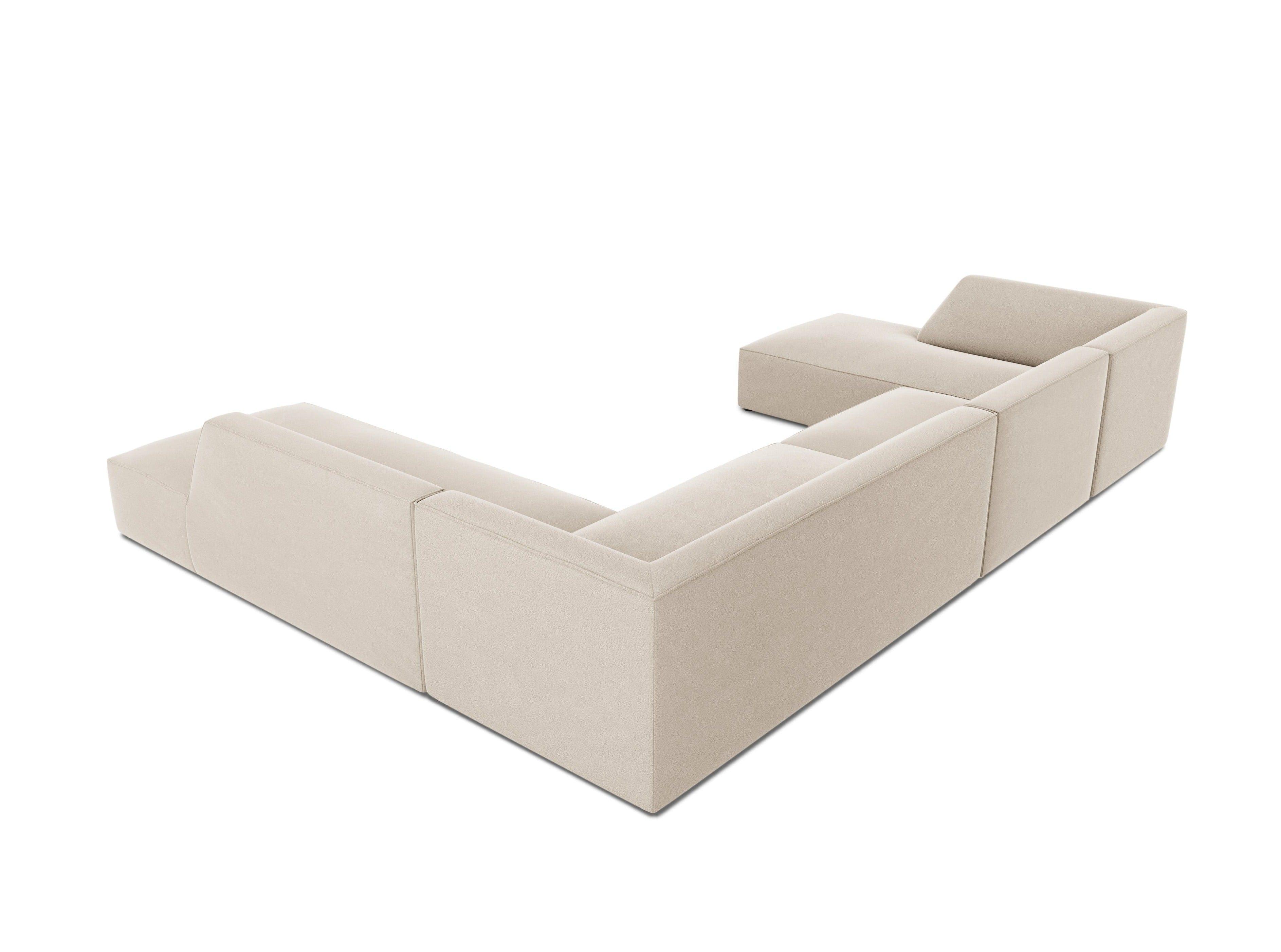 Narożnik w kształcie U aksamitny prawostronny RUBY beżowy Micadoni    Eye on Design