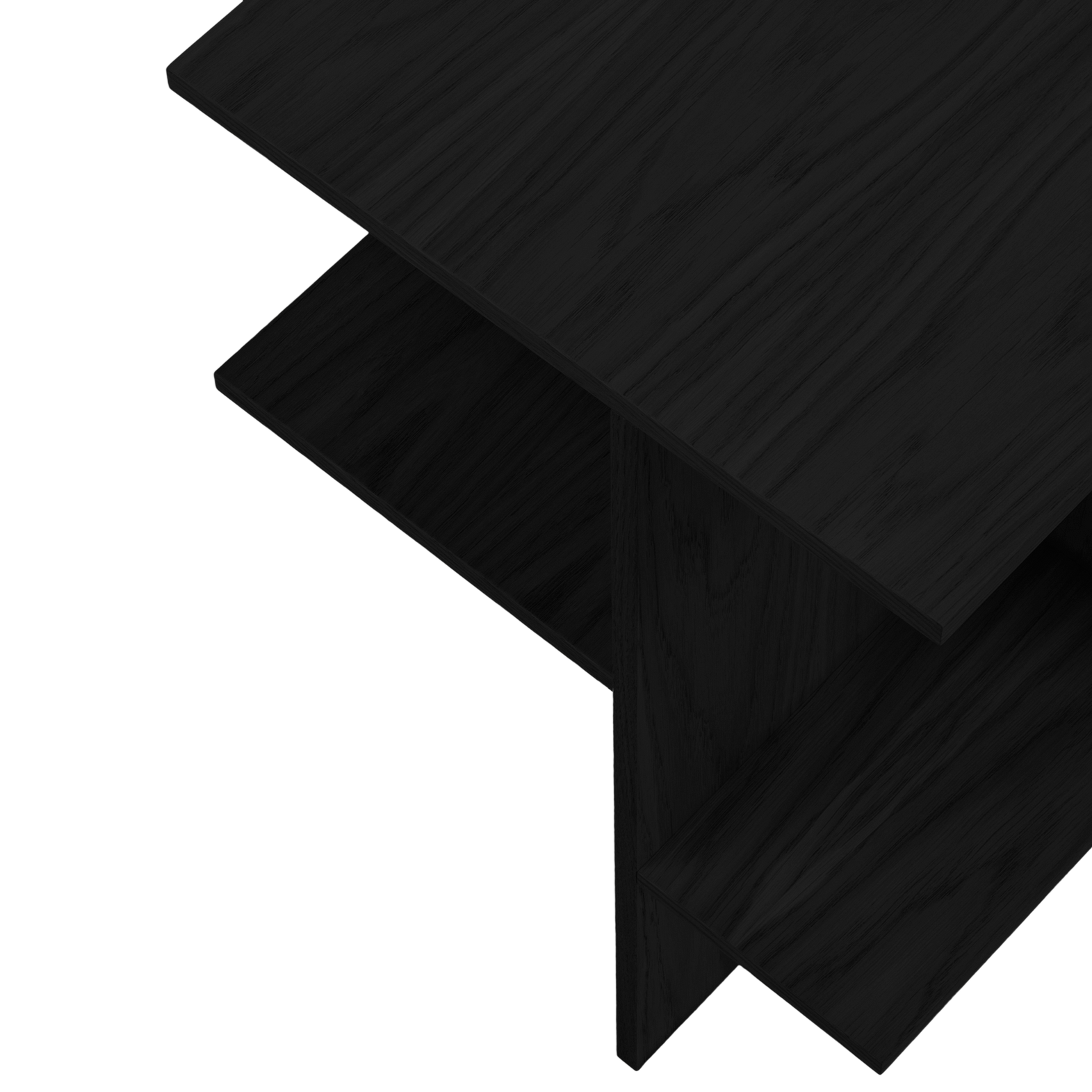 Stolik boczny z półkami ATIK czarny do salonu – noo.ma