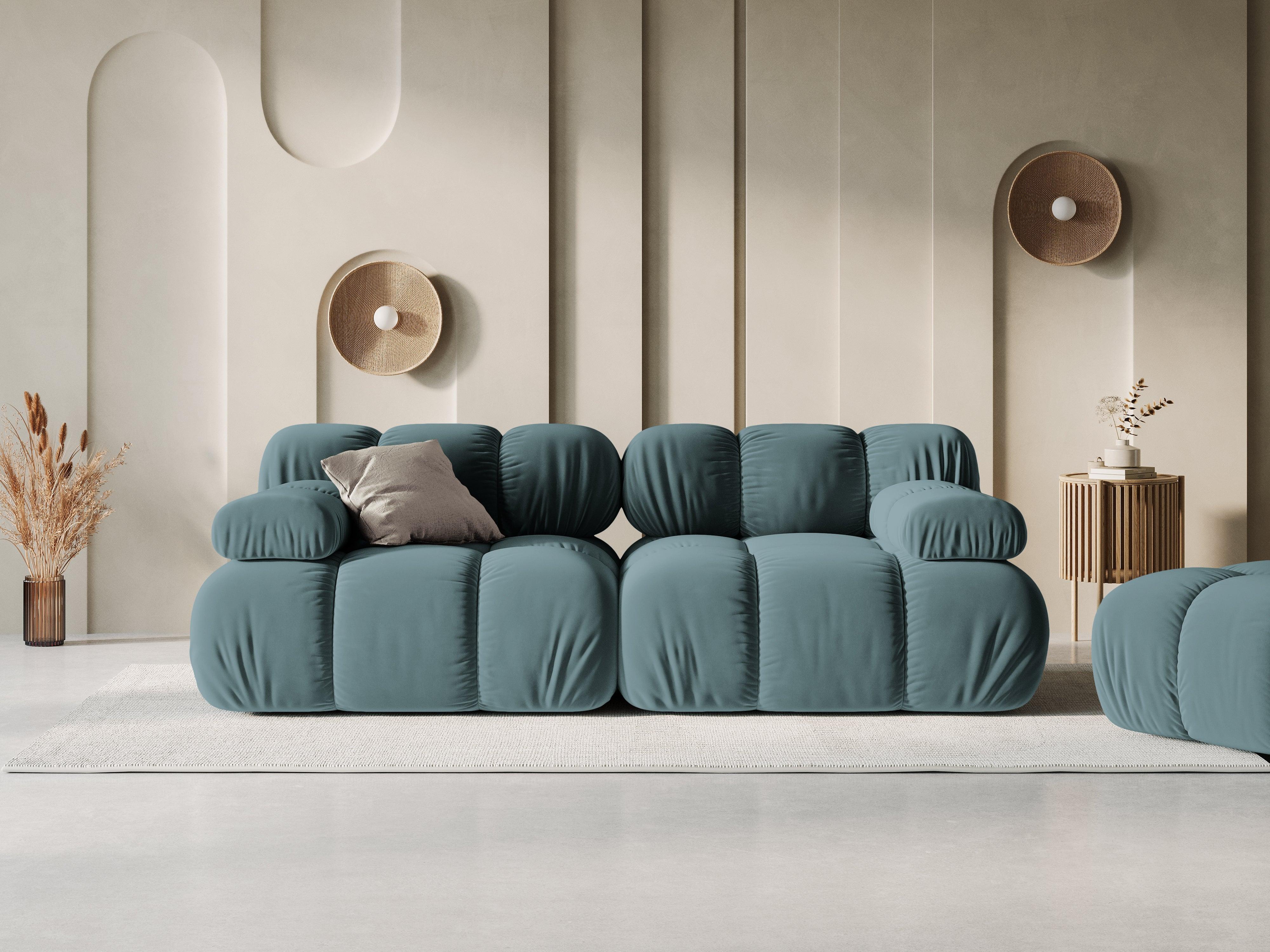 Sofa aksamitna 2-osobowa TROPEA petrol Milo Casa    Eye on Design