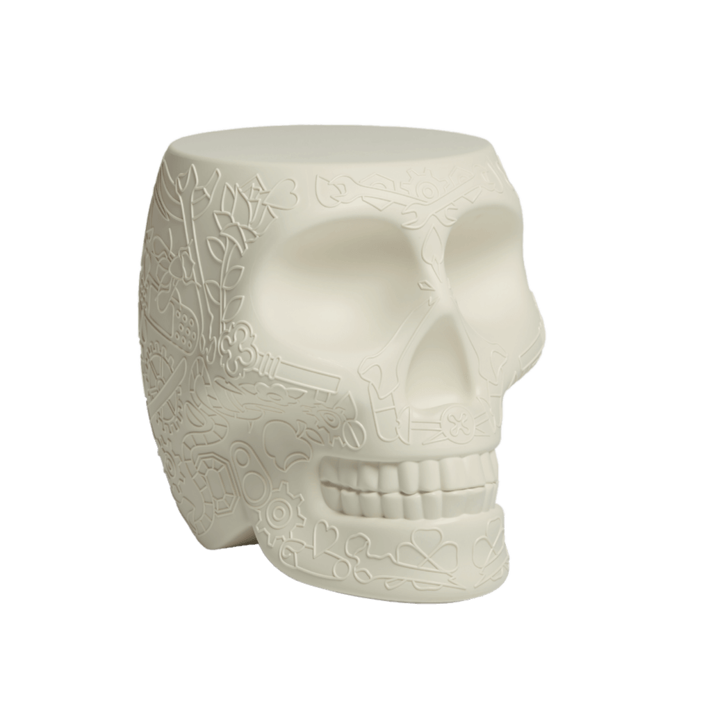 Stołek i stolik boczny MEXICO kremowy biały Qeeboo    Eye on Design