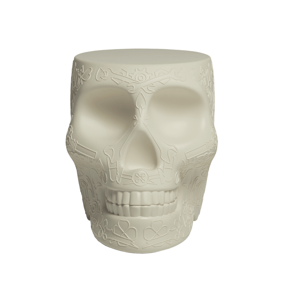 Stołek i stolik boczny MEXICO kremowy biały Qeeboo    Eye on Design