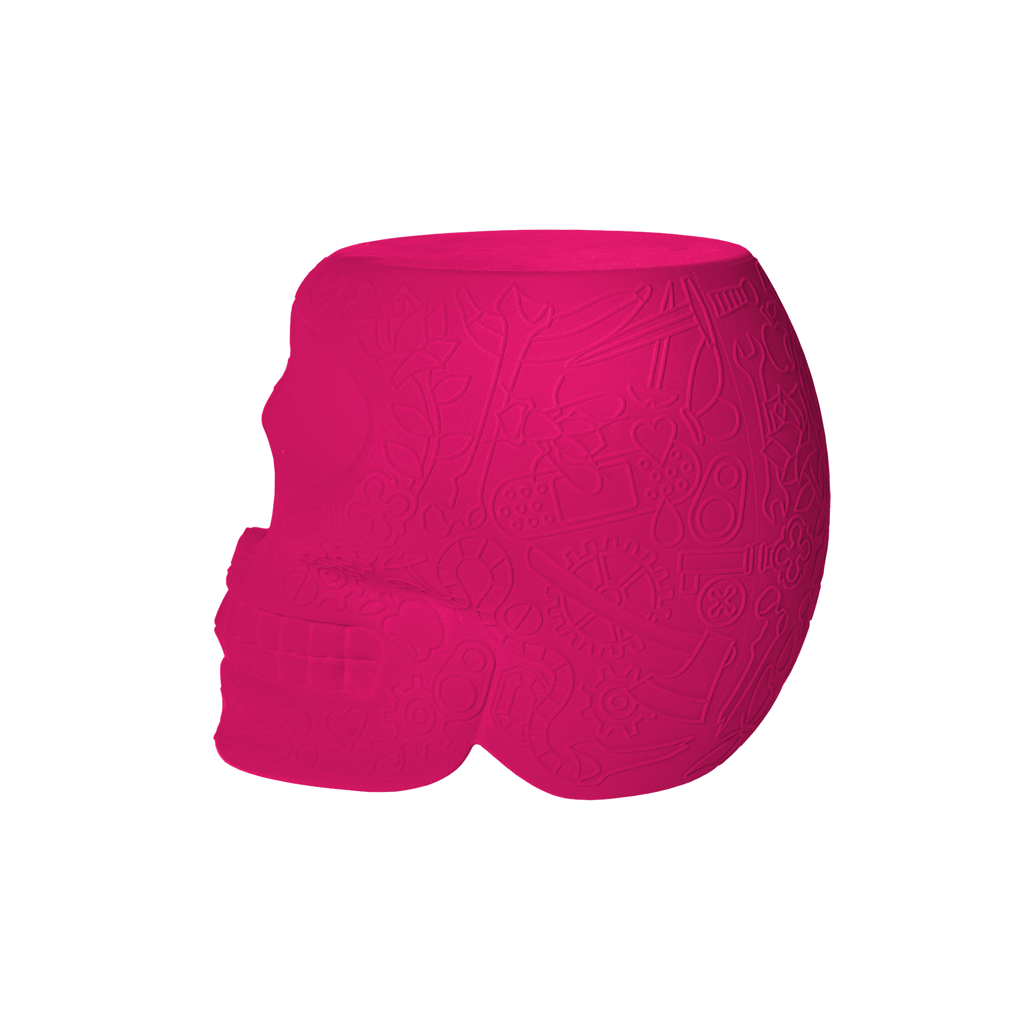 Stołek i stolik boczny MEXICO VELVET fuksja Qeeboo    Eye on Design