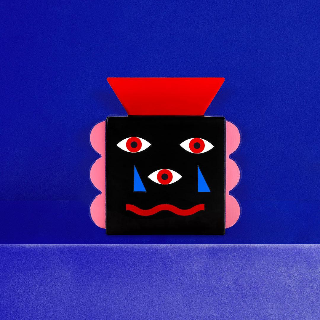 Wazon BEATIFUL FACE czarny Qeeboo    Eye on Design